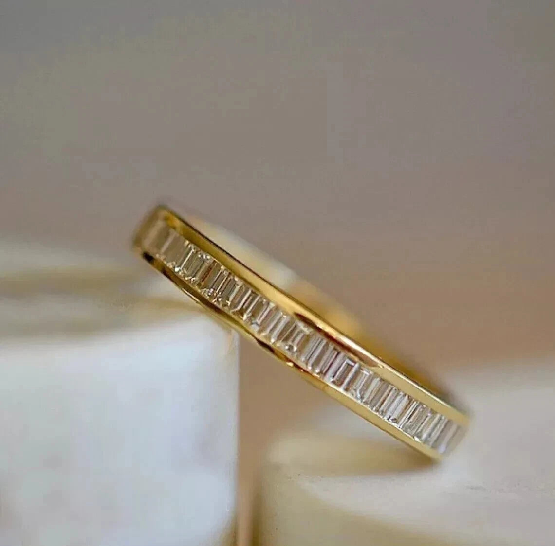 Baguette Cut Lab Grown Diamond Eternity Ring | Channel Set Wedding Band | Stackable Diamond Ring | Minimalist Anniversary Band