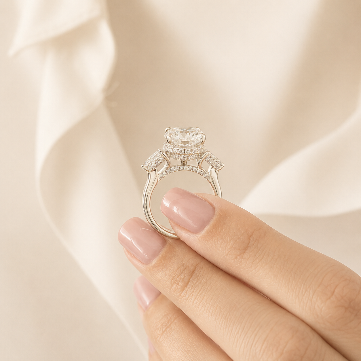 Round Diamond Engagement Ring, Infinity Twist Solitaire Ring, Lab Grown Diamond Ring, White Gold Proposal Ring, Bridal Jewelry