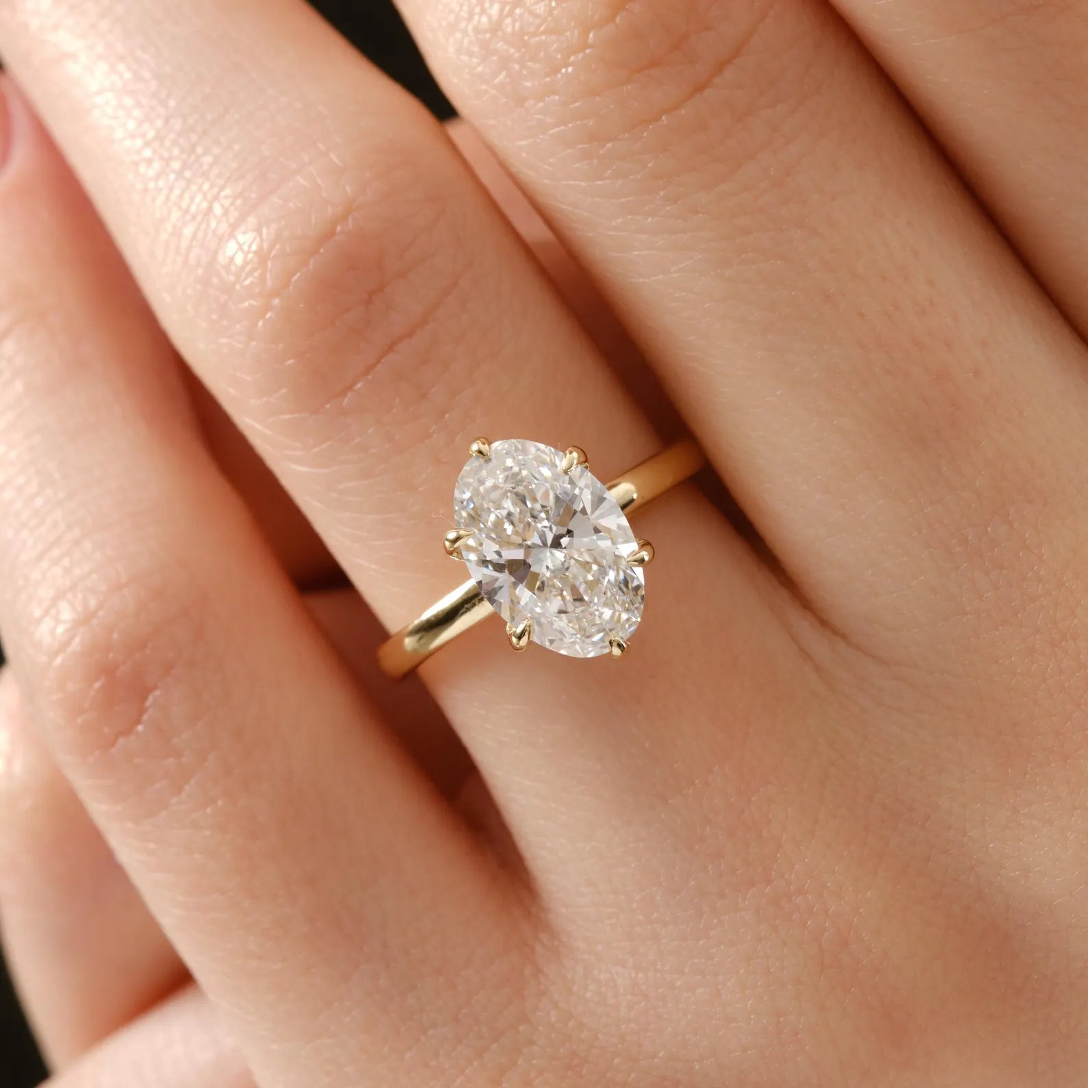 Oval Cut Solitaire Engagement Ring, Six Prong Diamond Ring, Classic Oval Proposal Ring, Minimalist Bridal Ring, Timeless Wedding Jewelry
