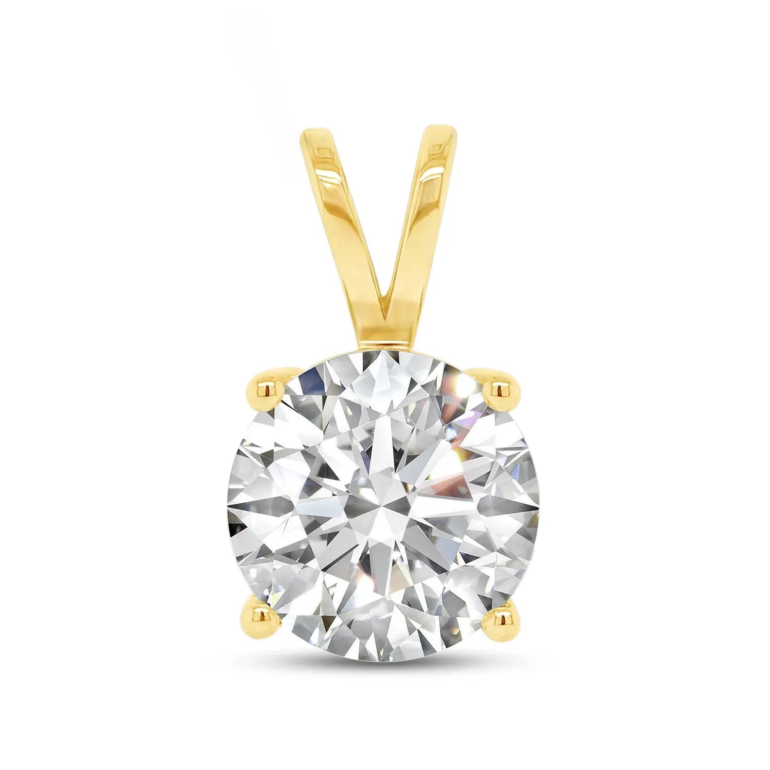 Round Diamond Classic Solitaire Pendant in Solid Gold IGI Certified Lab Grown Diamond Necklace Certified 4 Prong Dainty Minimalist Pendant Perfect Gift