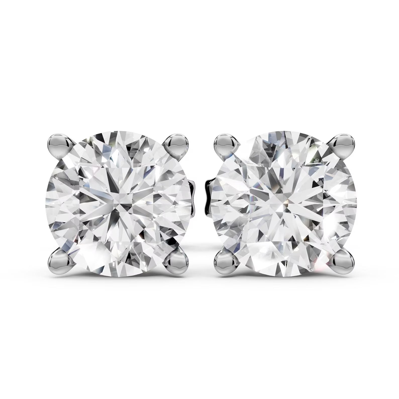 IGI Certified Round Cut Lab Grown Stud Earrings, Solid Yellow Gold Stud Earrings, Minimalist Solitaire Earrings, Everyday Diamond Earrings