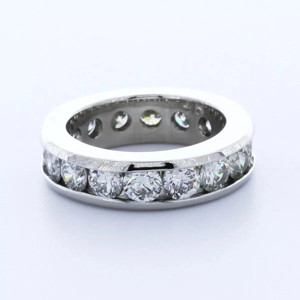 Round Brilliant Cut Lab Grown Diamond Channel Set Eternity Ring | Diamond Wedding Band | Full Eternity Band | Stackable Ring