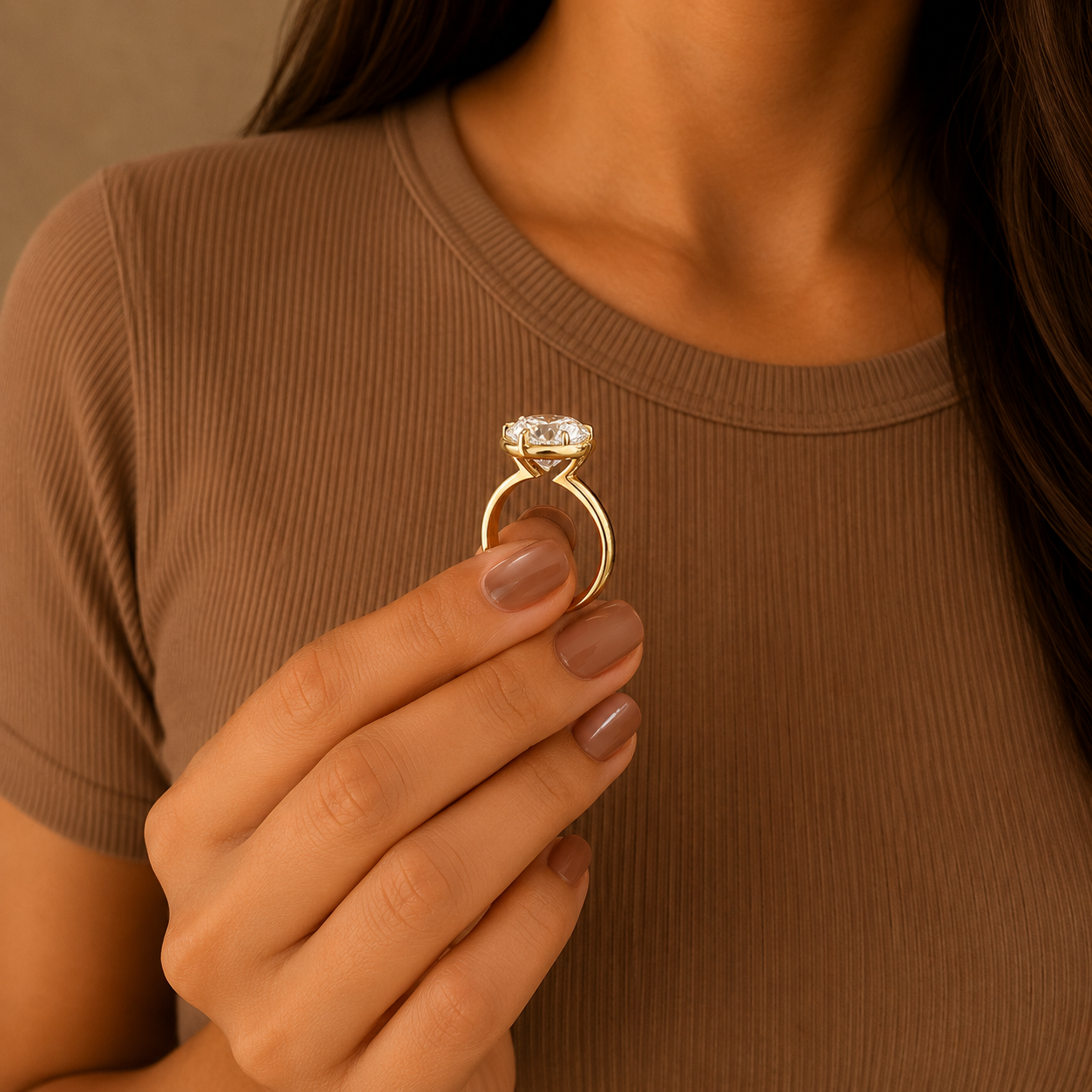 Round Bezel Set Diamond Engagement Ring, Solitaire Ring, Modern Minimalist Proposal Ring, Lab Grown Diamond Ring, Bridal Jewelry Gift