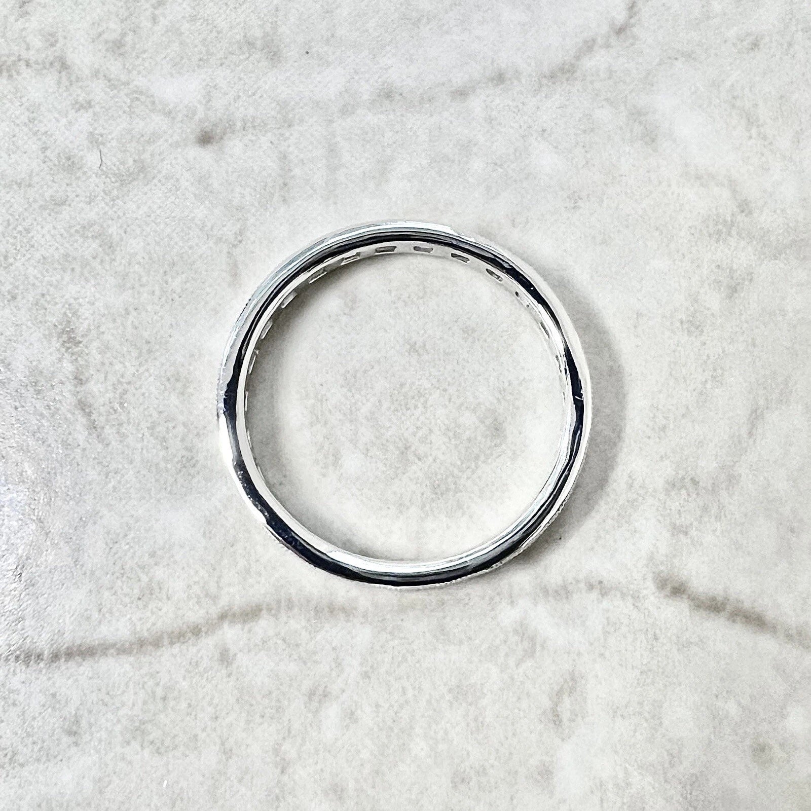 Baguette Cut Lab Diamond Eternity Band Ring, Milgrain Wedding Band, Stackable Diamond Ring, Minimalist Anniversary Ring