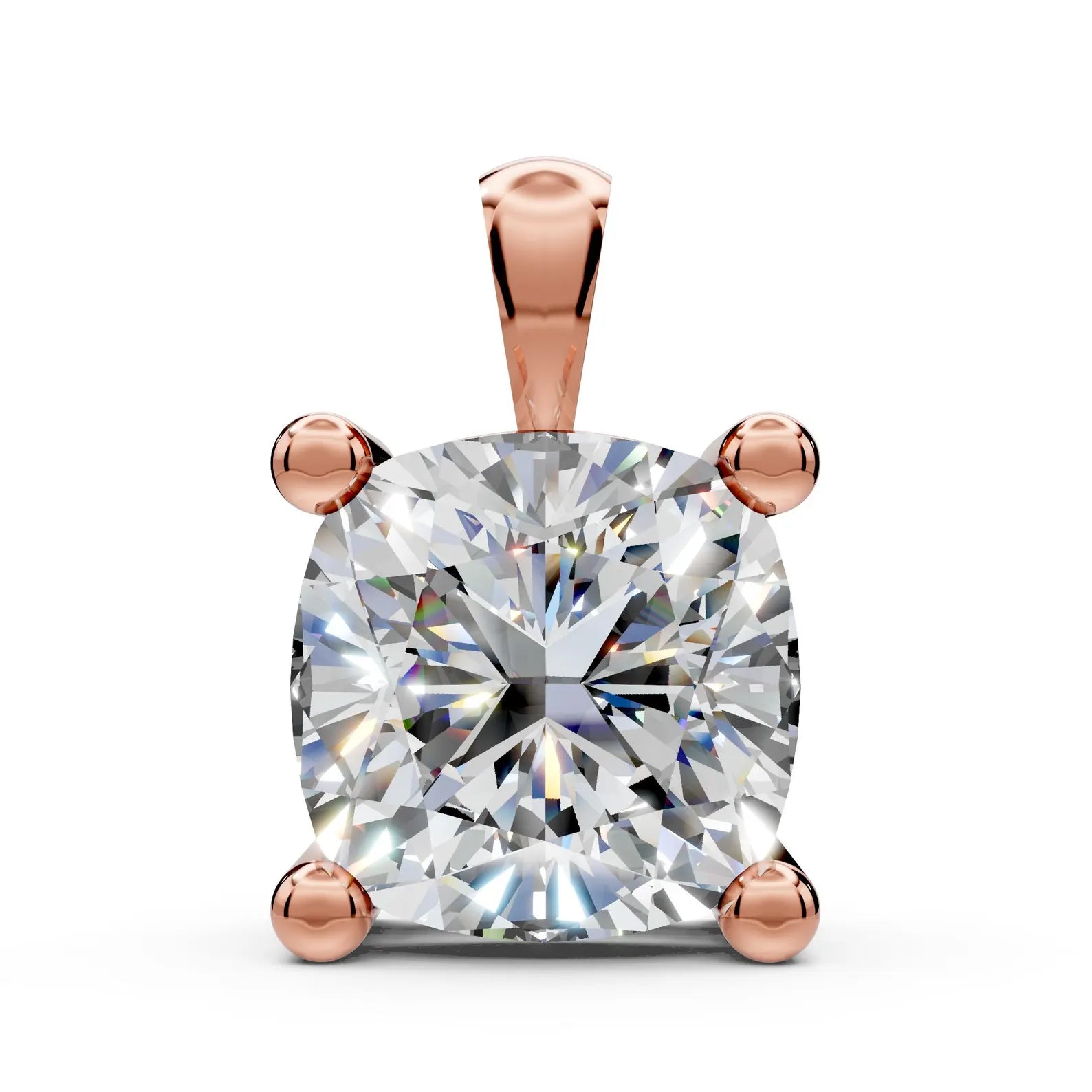 Cushion Cut Diamond Solitaire Pendant Lab Grown Diamond Bridesmaid Pendant Solid Gold Diamond Square Pendant