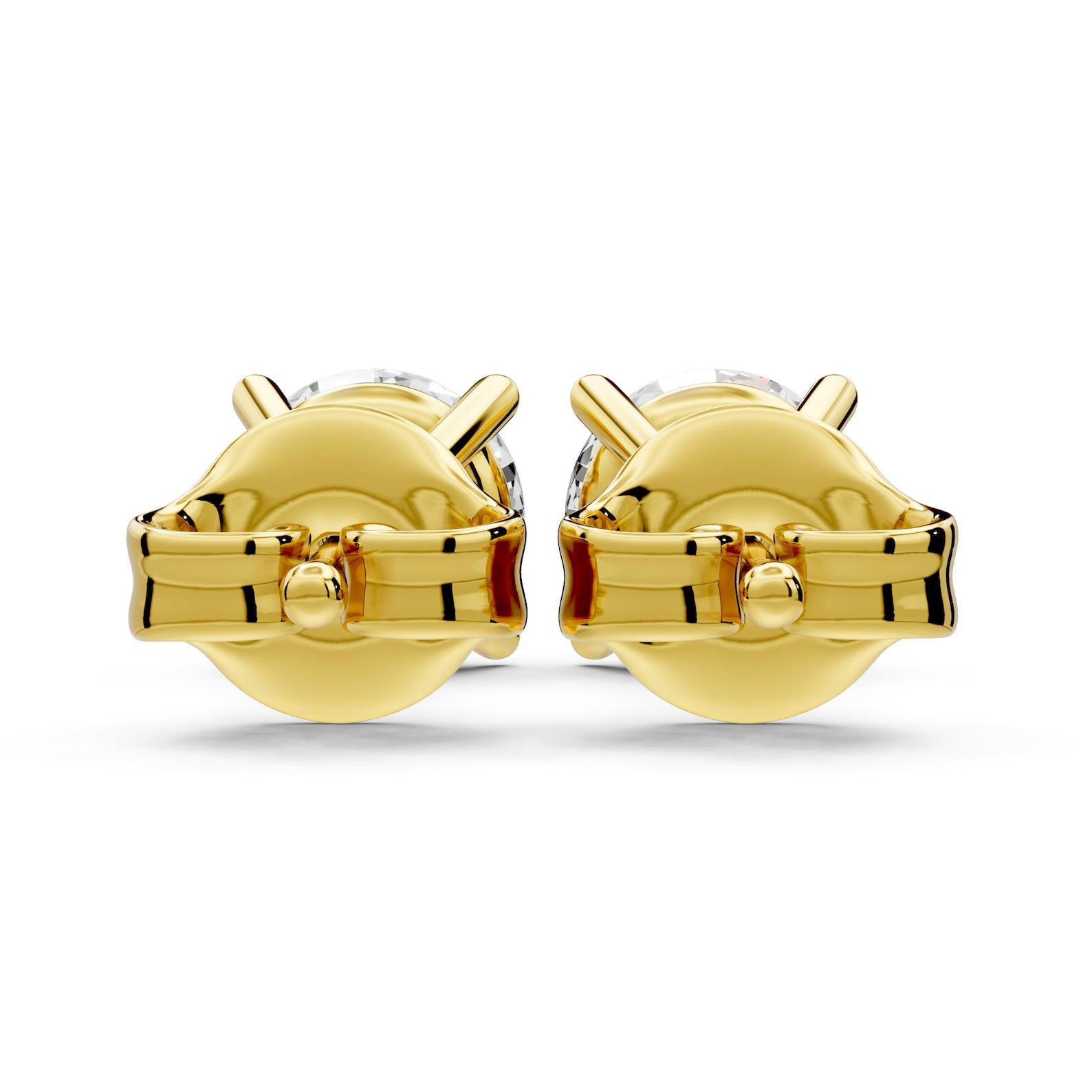 IGI Certified Round Cut Lab Grown Stud Earrings, Solid Yellow Gold Stud Earrings, Minimalist Solitaire Earrings, Everyday Diamond Earrings