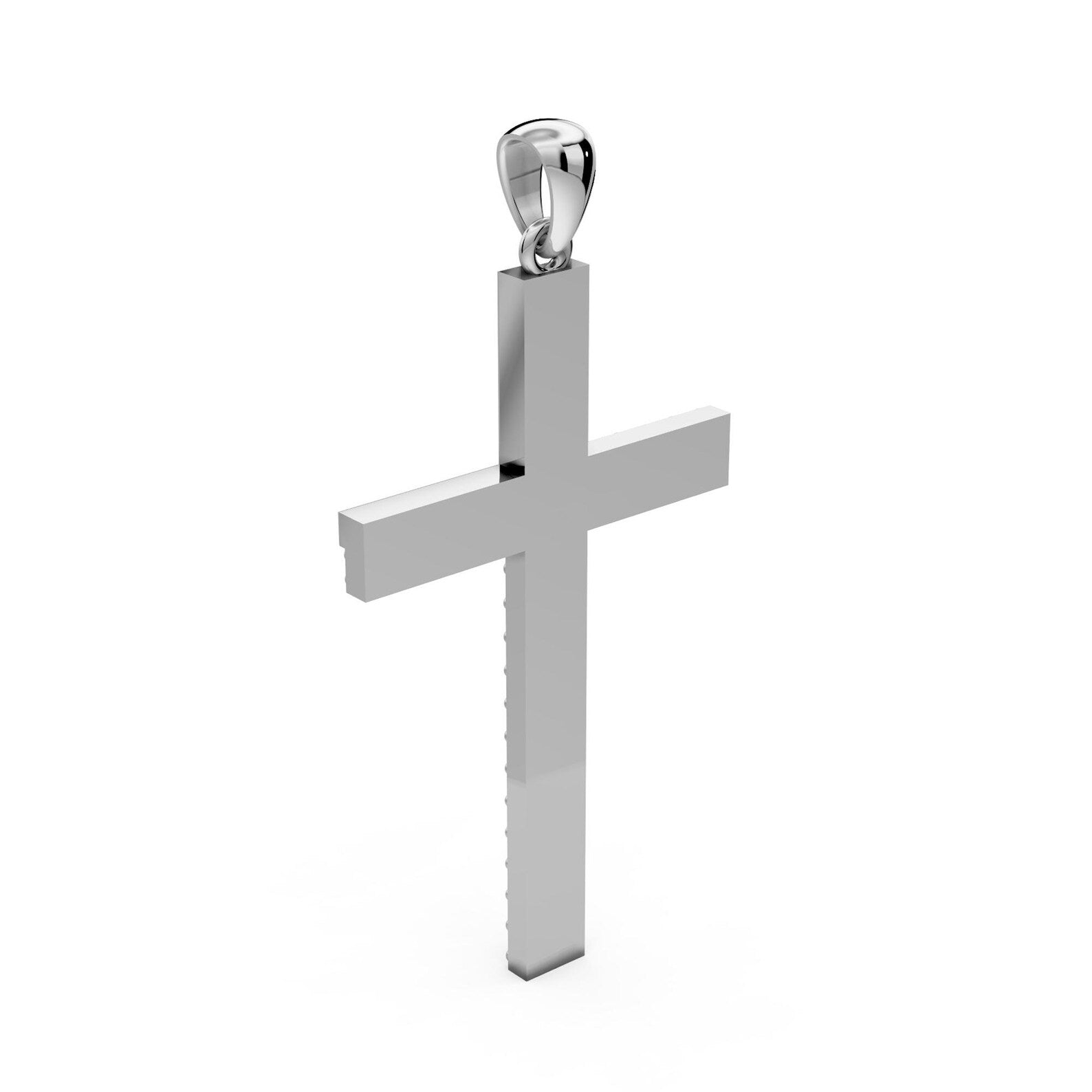 Diamond Cross Pendant White Gold Cross Necklace Lab Grown Diamond