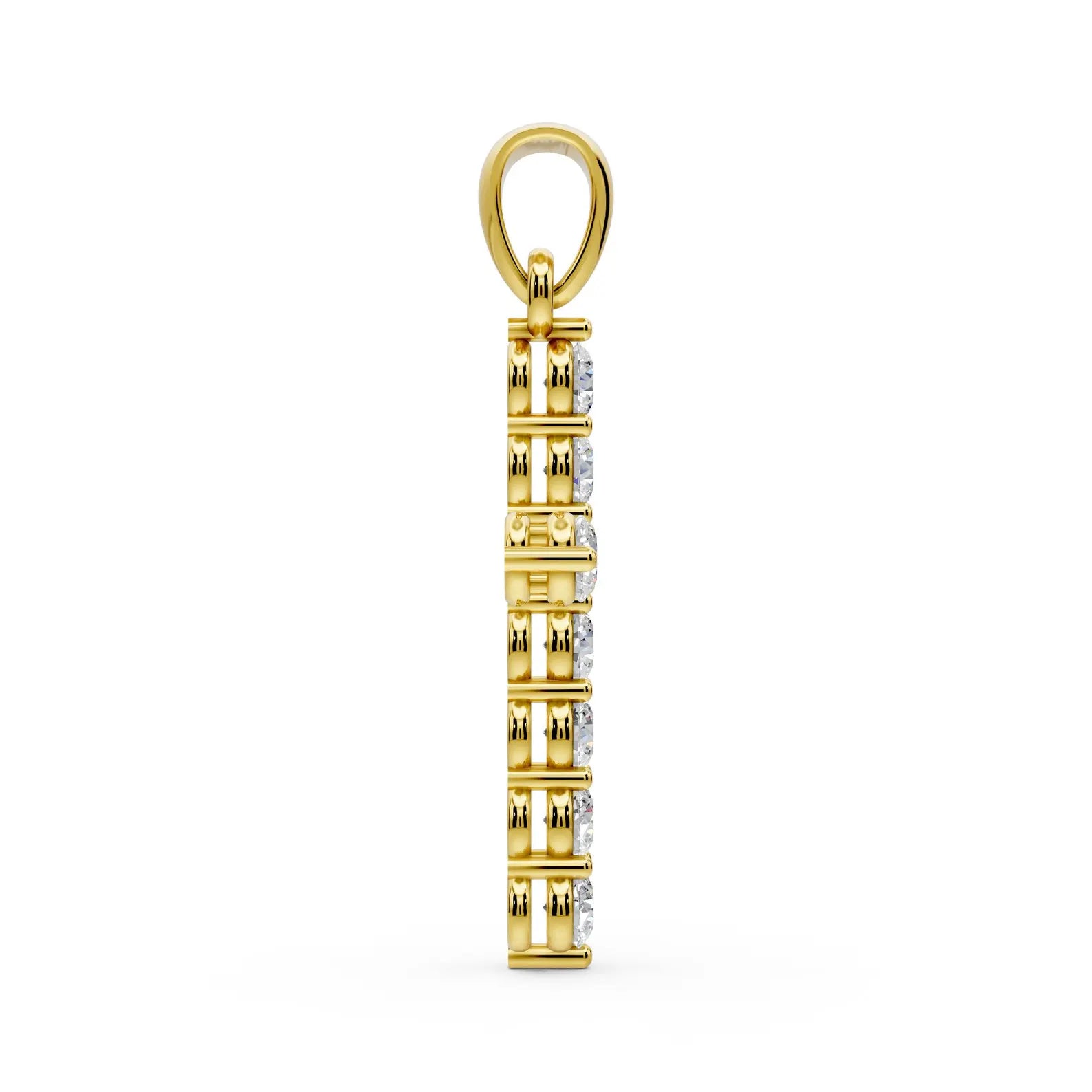 Diamond Cross Pendant Solid Gold Cross Necklace Lab Grown Diamond Everyday Cross Charm