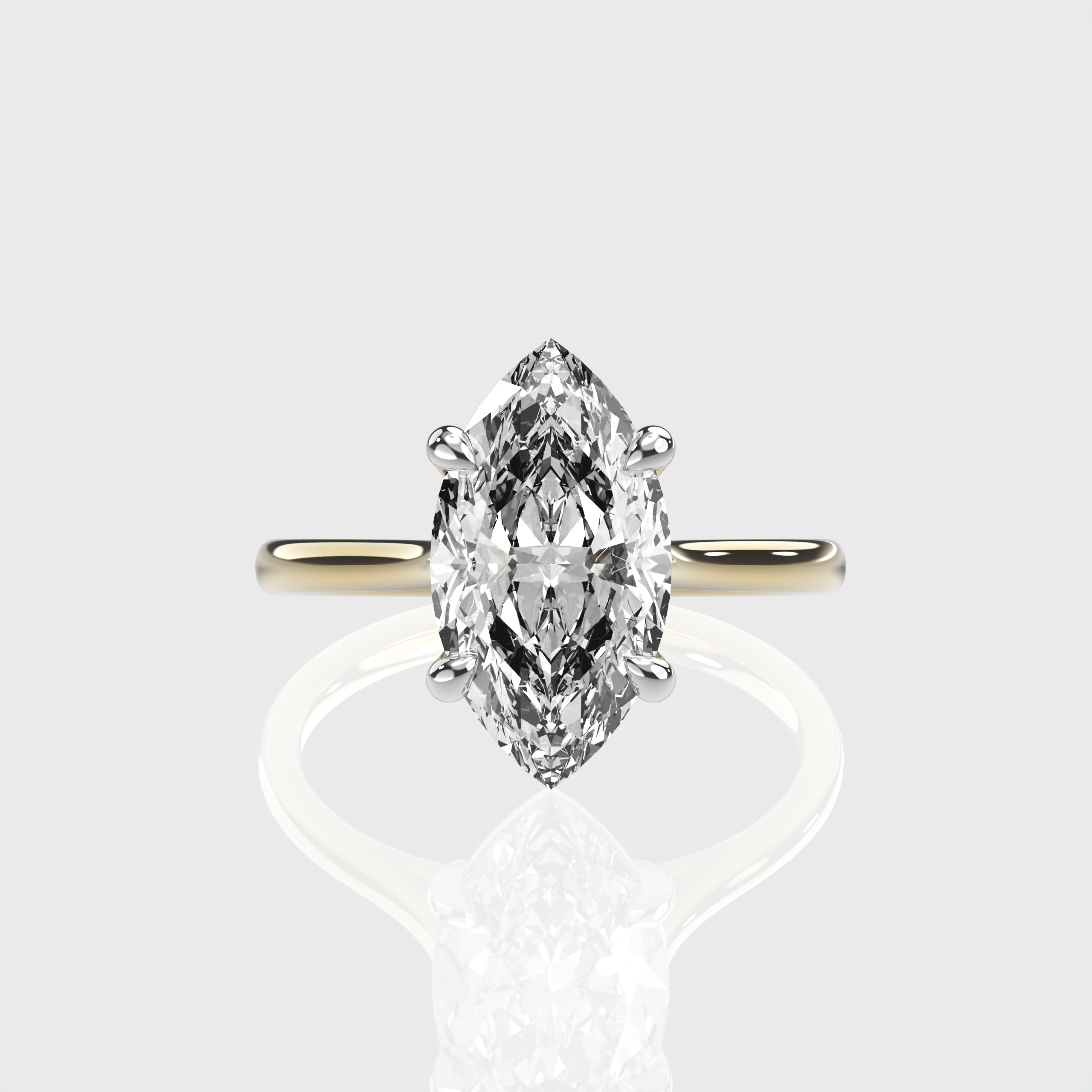 IGI Certified Marquise Lab Grown Diamond Classic Solitaire Engagement Ring