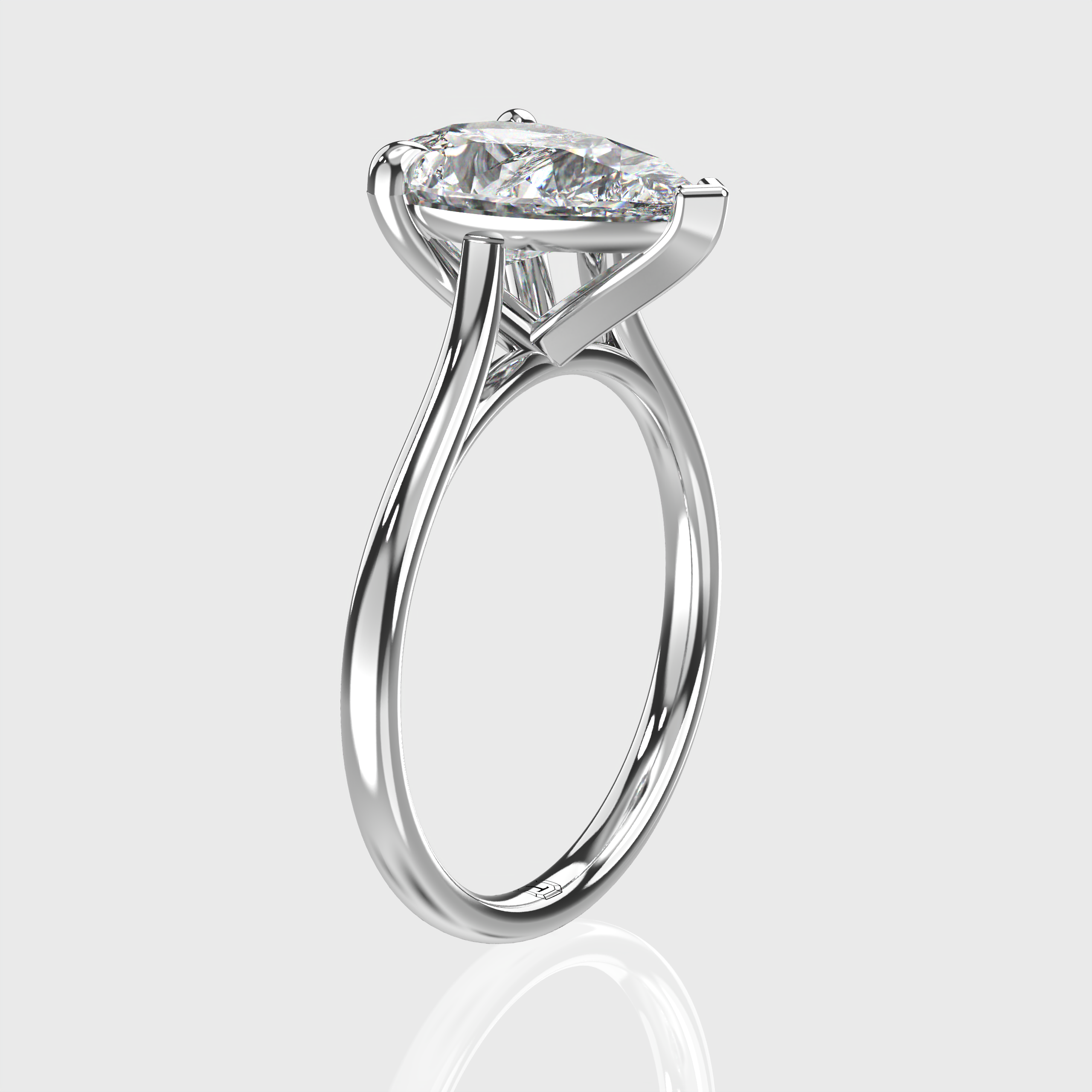 Elegant Classic Solitaire Pear-Cut Diamond Engagement Ring