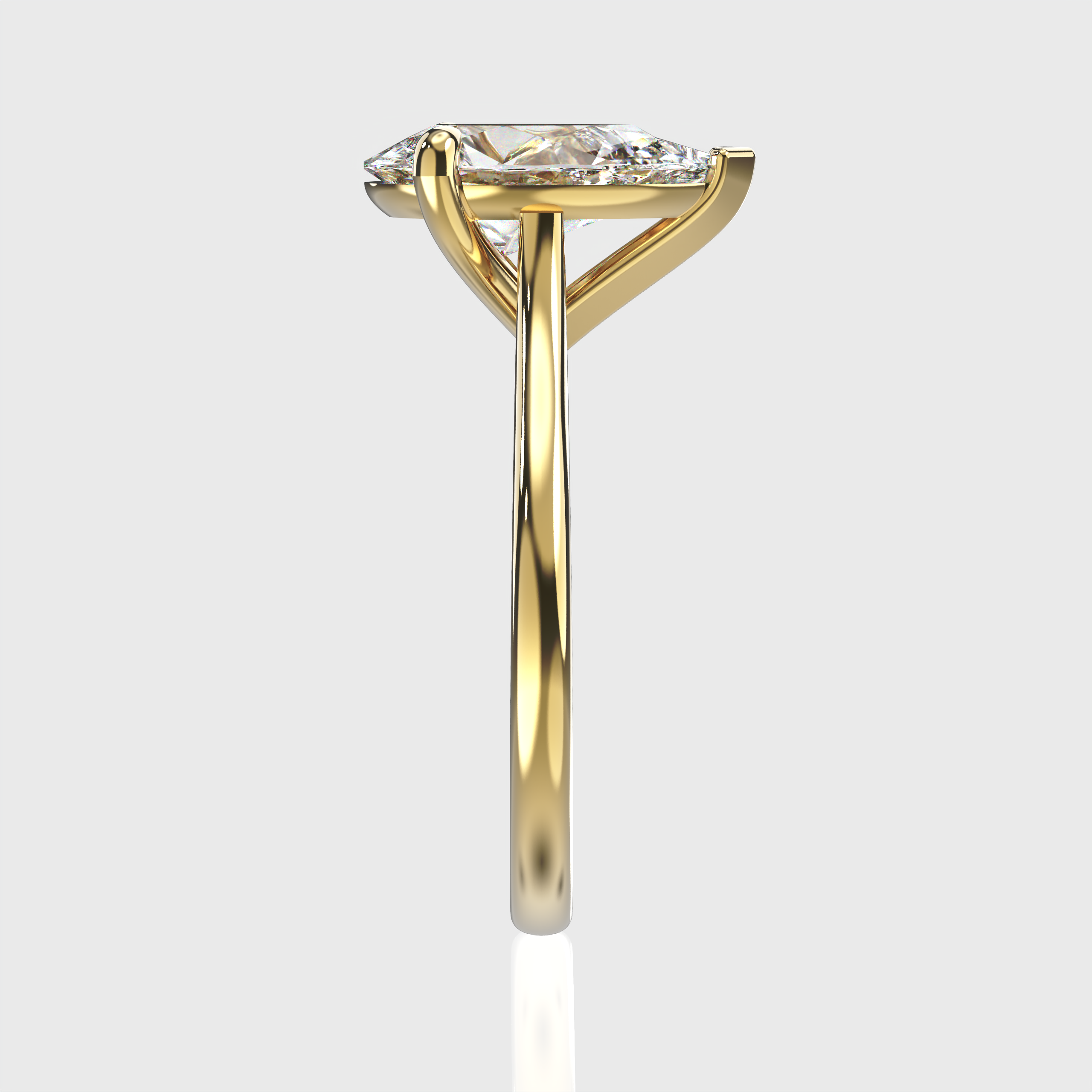 Elegant Classic Solitaire Pear Cut Diamond Engagement Ring