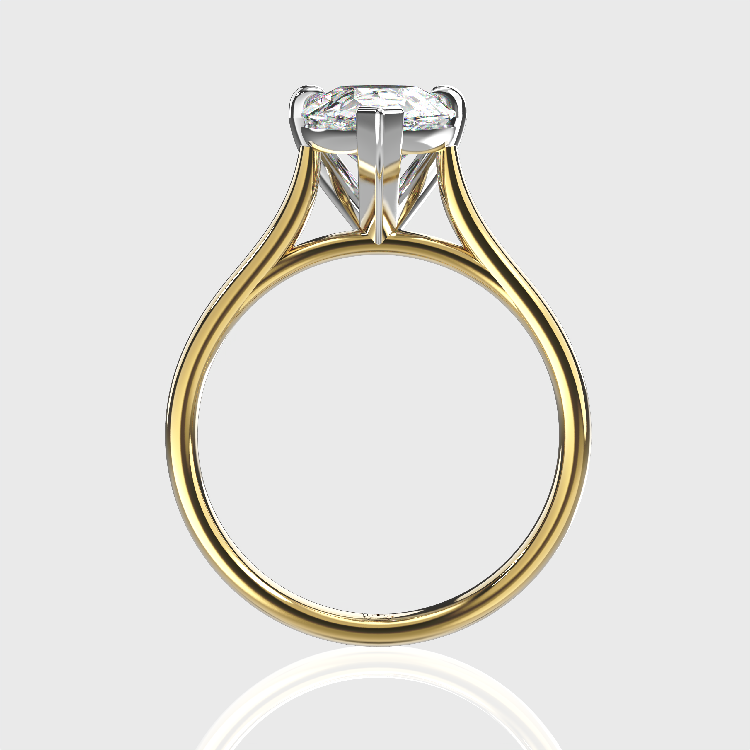 Elegant Classic Solitaire Pear-Cut Diamond Engagement Ring