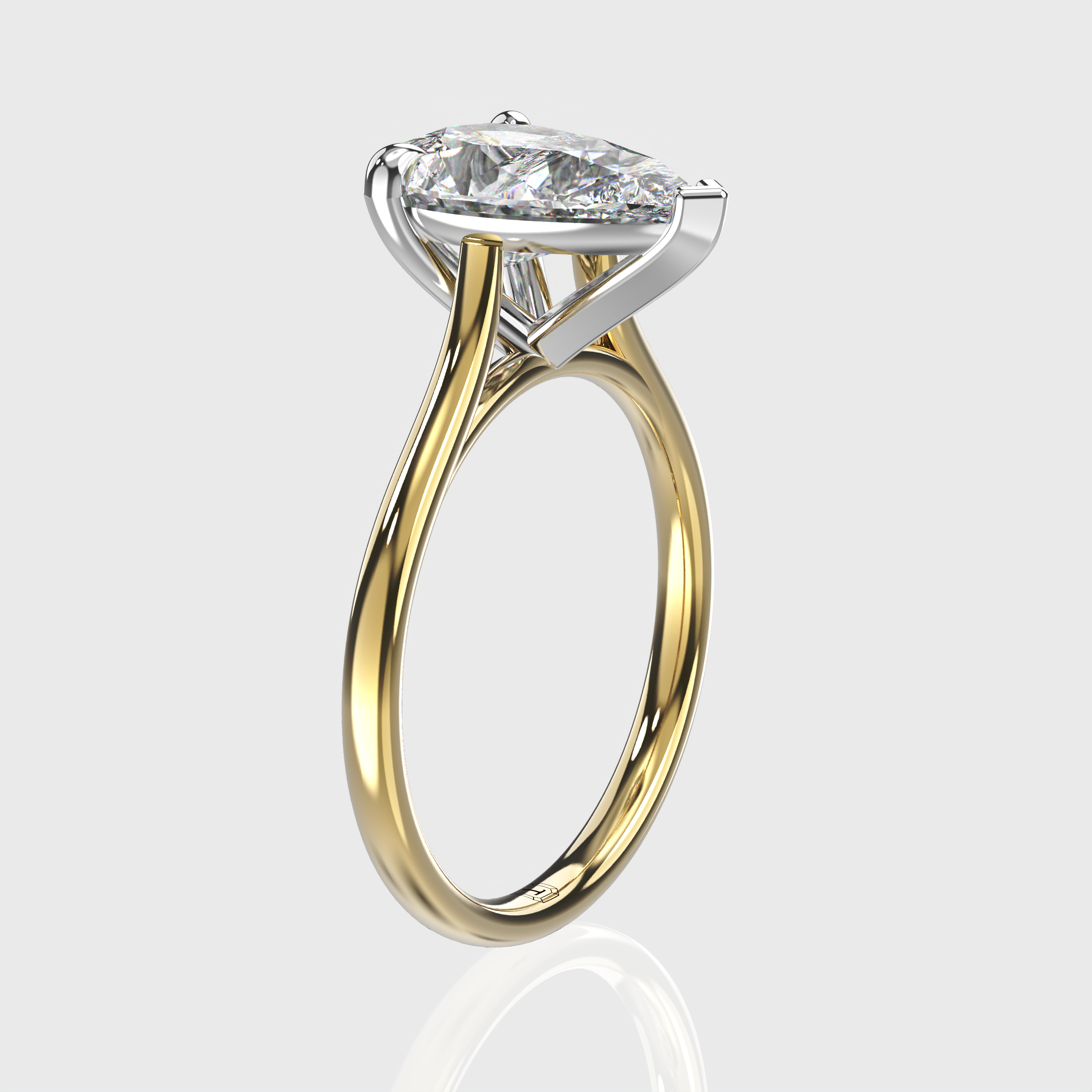 Elegant Classic Solitaire Pear-Cut Diamond Engagement Ring