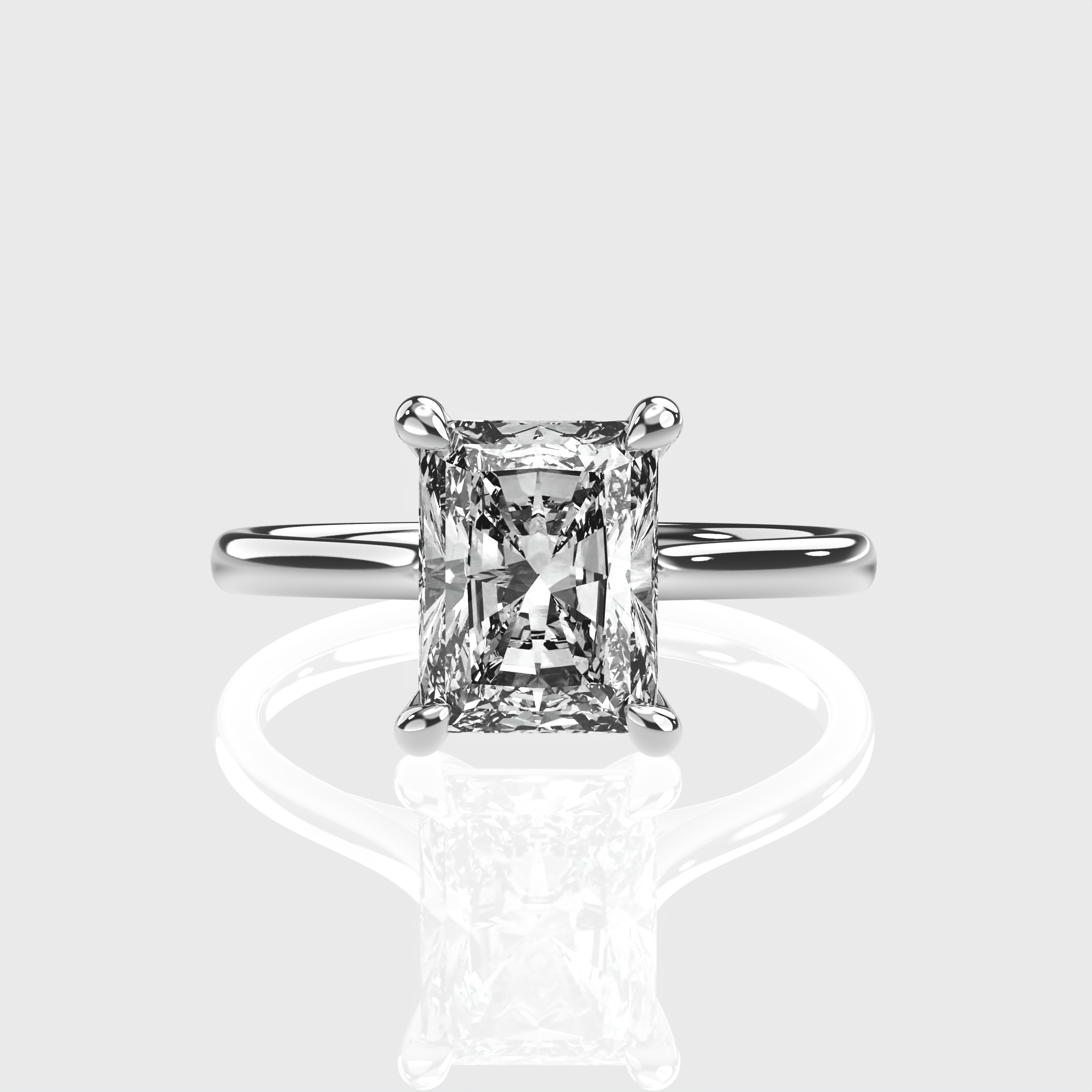 Classic Radiant-Cut Lab-Grown Diamond Engagement Ring with Gold Design