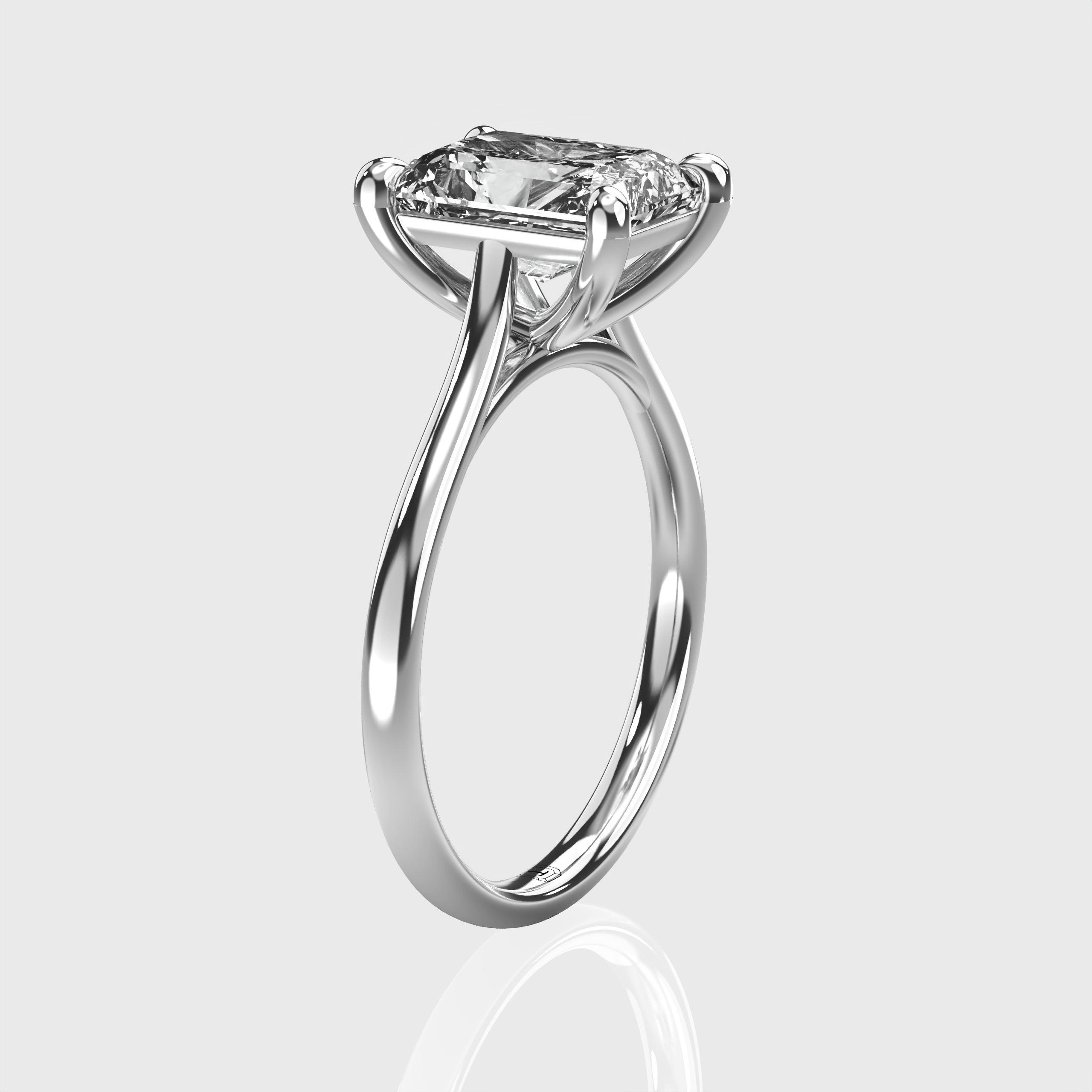 Classic Radiant-Cut Lab-Grown Diamond Engagement Ring with Gold Design