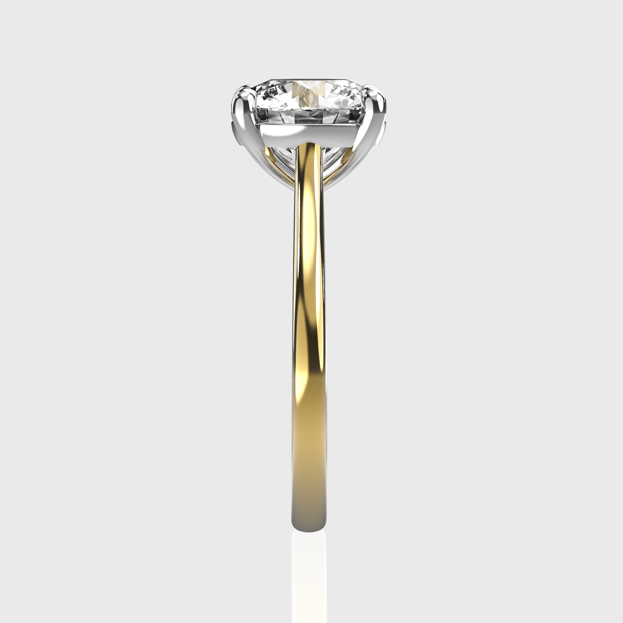 Classic Round Lab Grown Diamond Solitaire Two Tone Engagement Ring