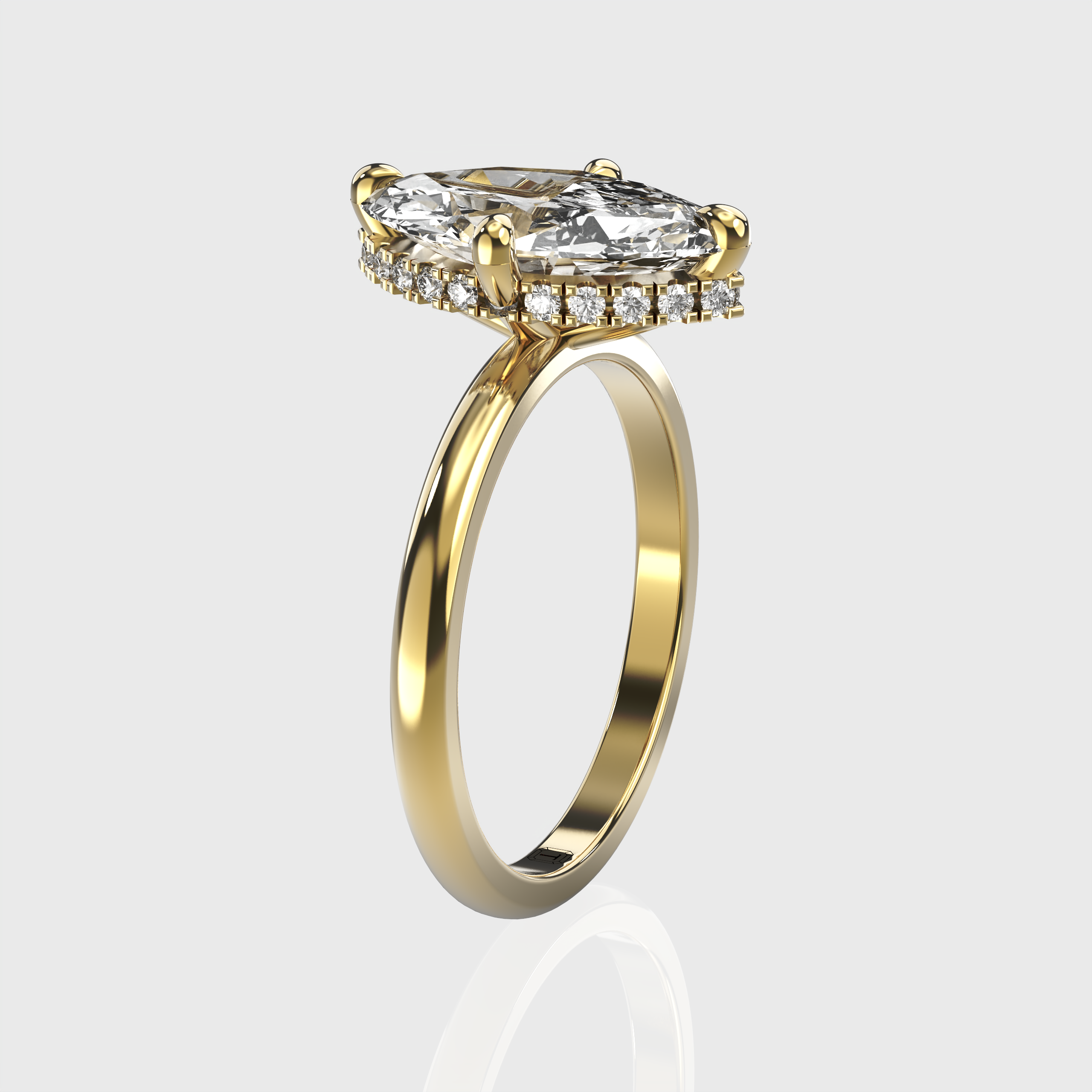 IGI Certified 4 Prog Marquise Lab Grown Diamond Classic Solitaire Engagement Ring