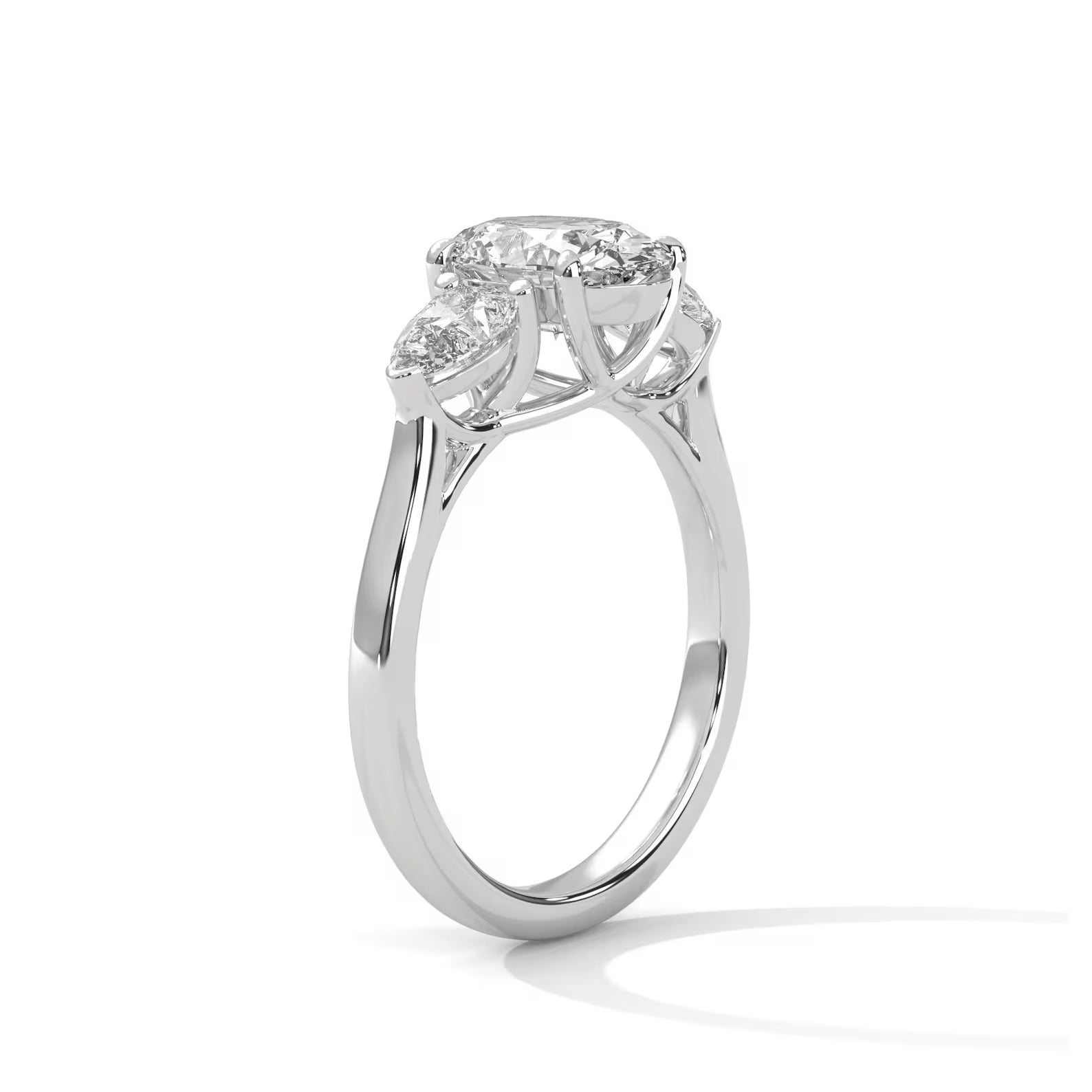 Oval Diamond Trilogy Engagement Ring