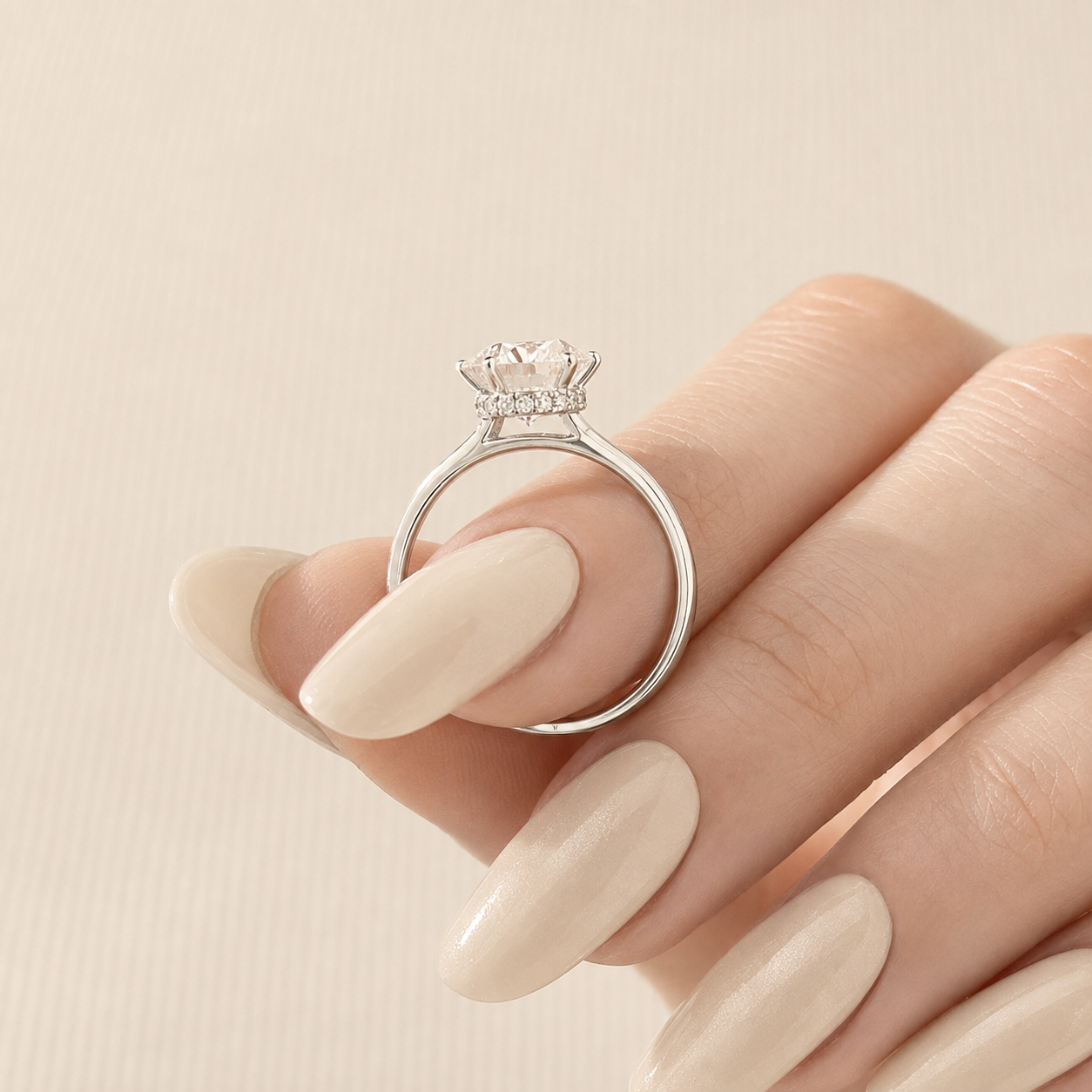 Round Cut Lab Grown Diamond Engagement Ring, Solitaire Diamond Ring, Classic Round Brilliant Ring, 6 Prong Wedding Ring