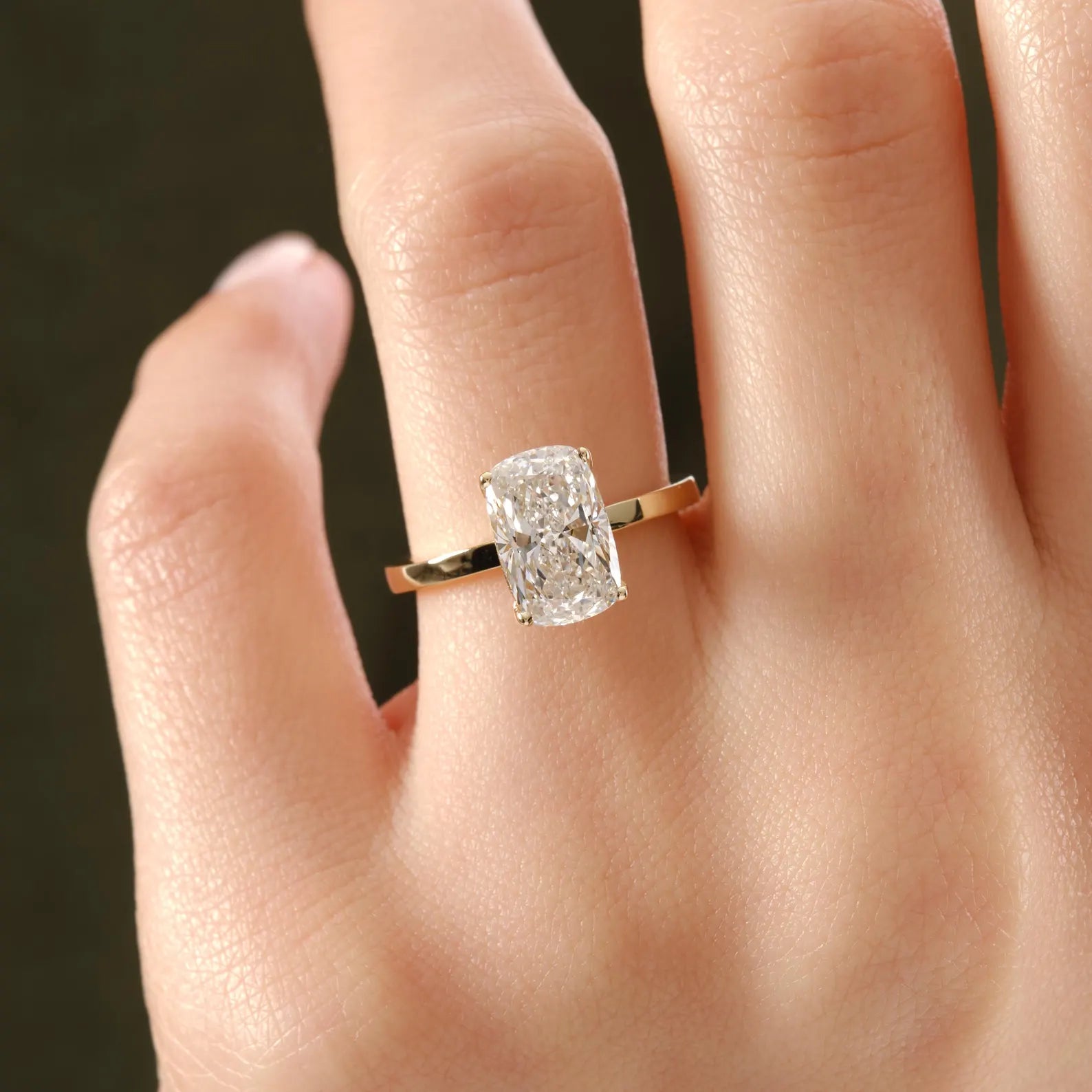 Radiant Cut Solitaire Engagement Ring, Classic Four Prong Ring, Minimalist Bridal Ring, Proposal Ring, Timeless Diamond Jewelry