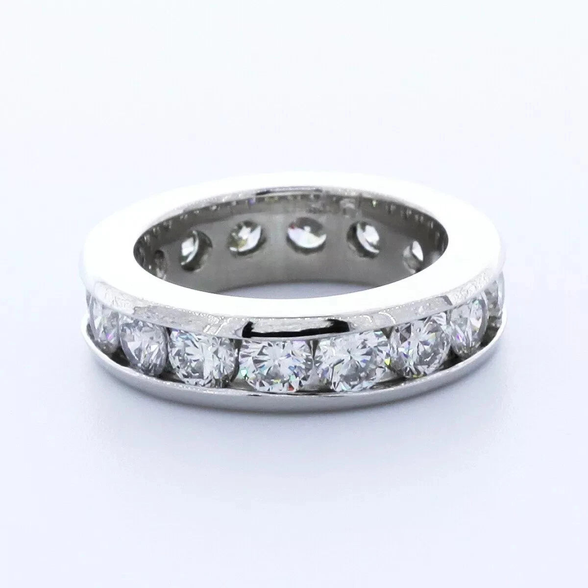 Round Brilliant Cut Lab Grown Diamond Channel Set Eternity Ring | Diamond Wedding Band | Full Eternity Band | Stackable Ring