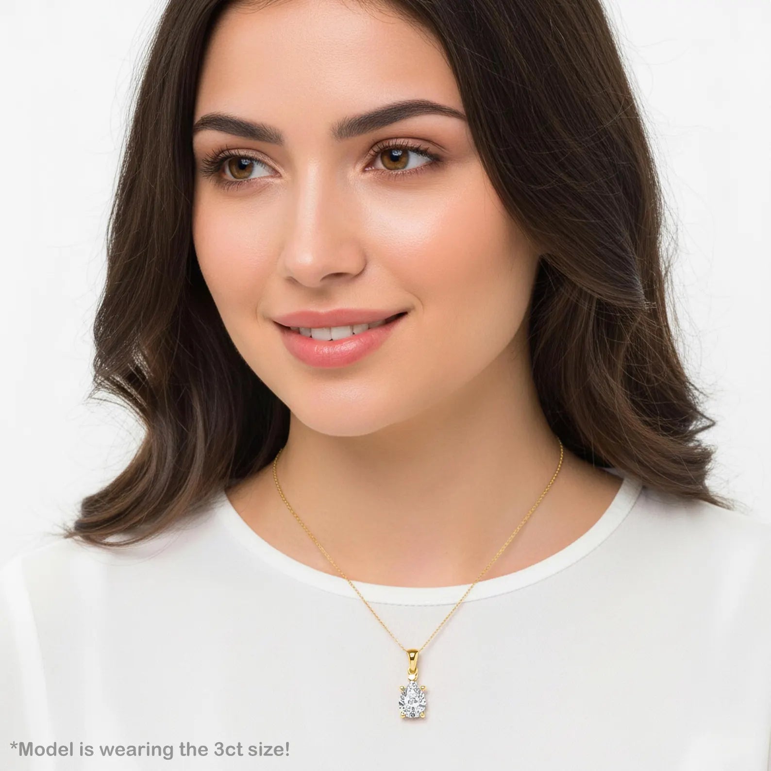 Pear Cut Solitaire Diamond Pendant, Solid Gold Diamond Necklace, Minimalist Diamond Pendant, Everyday Fine Jewelry