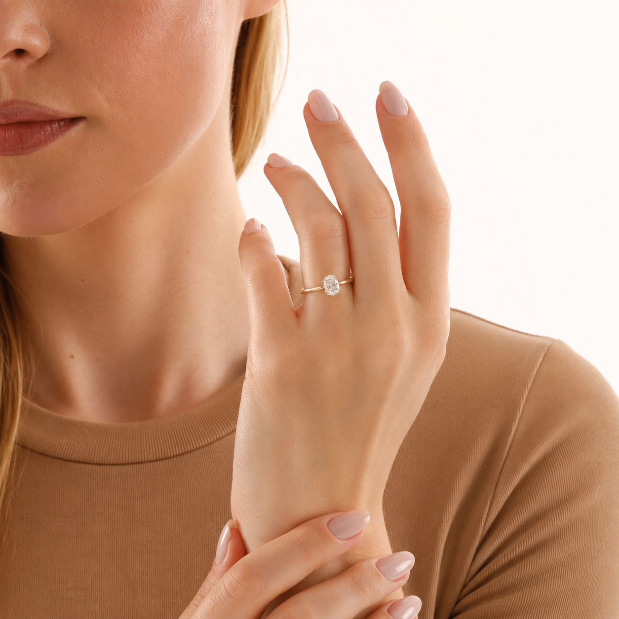Radiant Cut Solitaire Engagement Ring, Minimalist Diamond Ring, Four Prong Promise Ring, Dainty Bridal Ring, Proposal Jewelry Gift