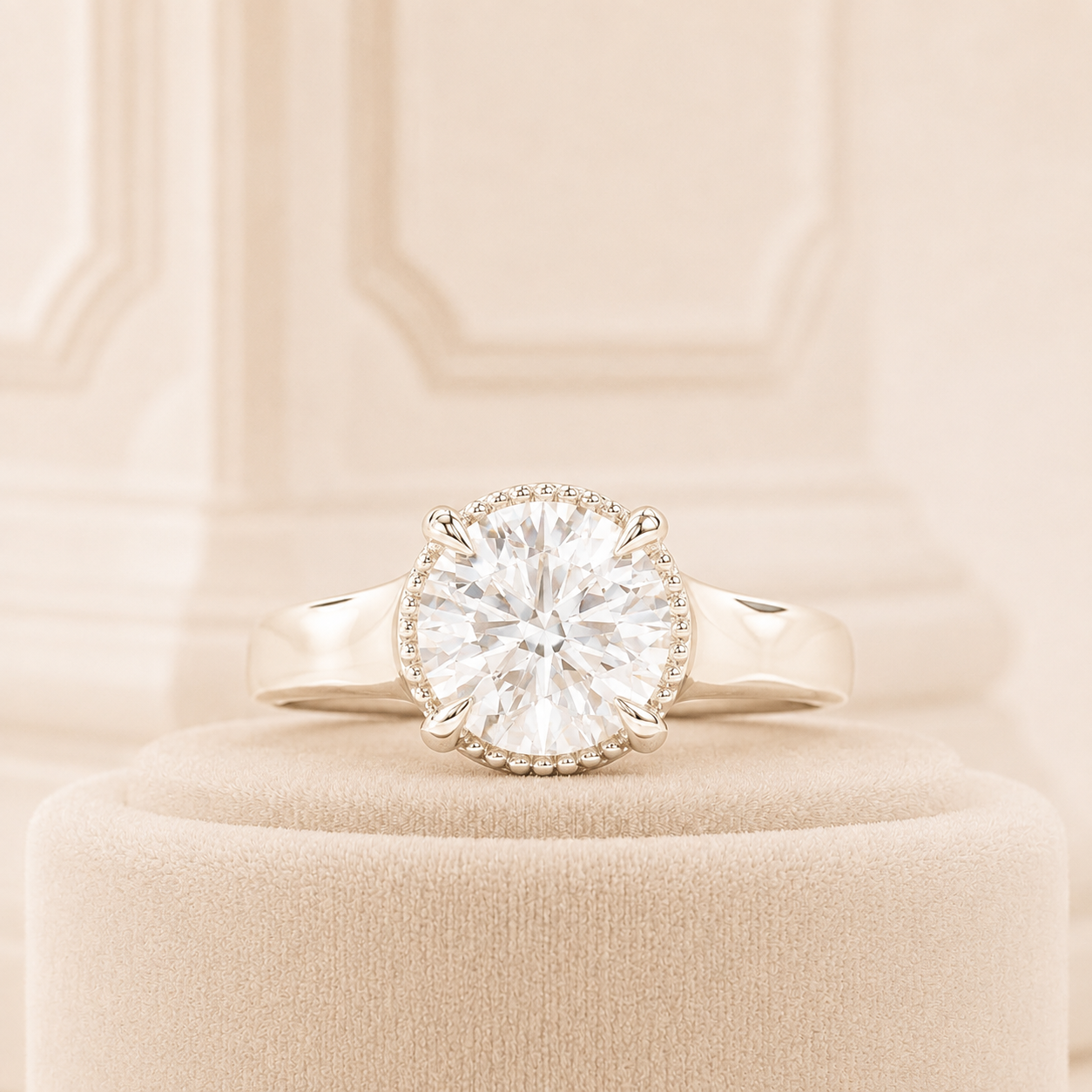 Round Diamond Engagement Ring, Cathedral Solitaire Ring, Lab Grown Diamond Ring, Yellow Gold Engagement Ring, Round Brilliant Ring