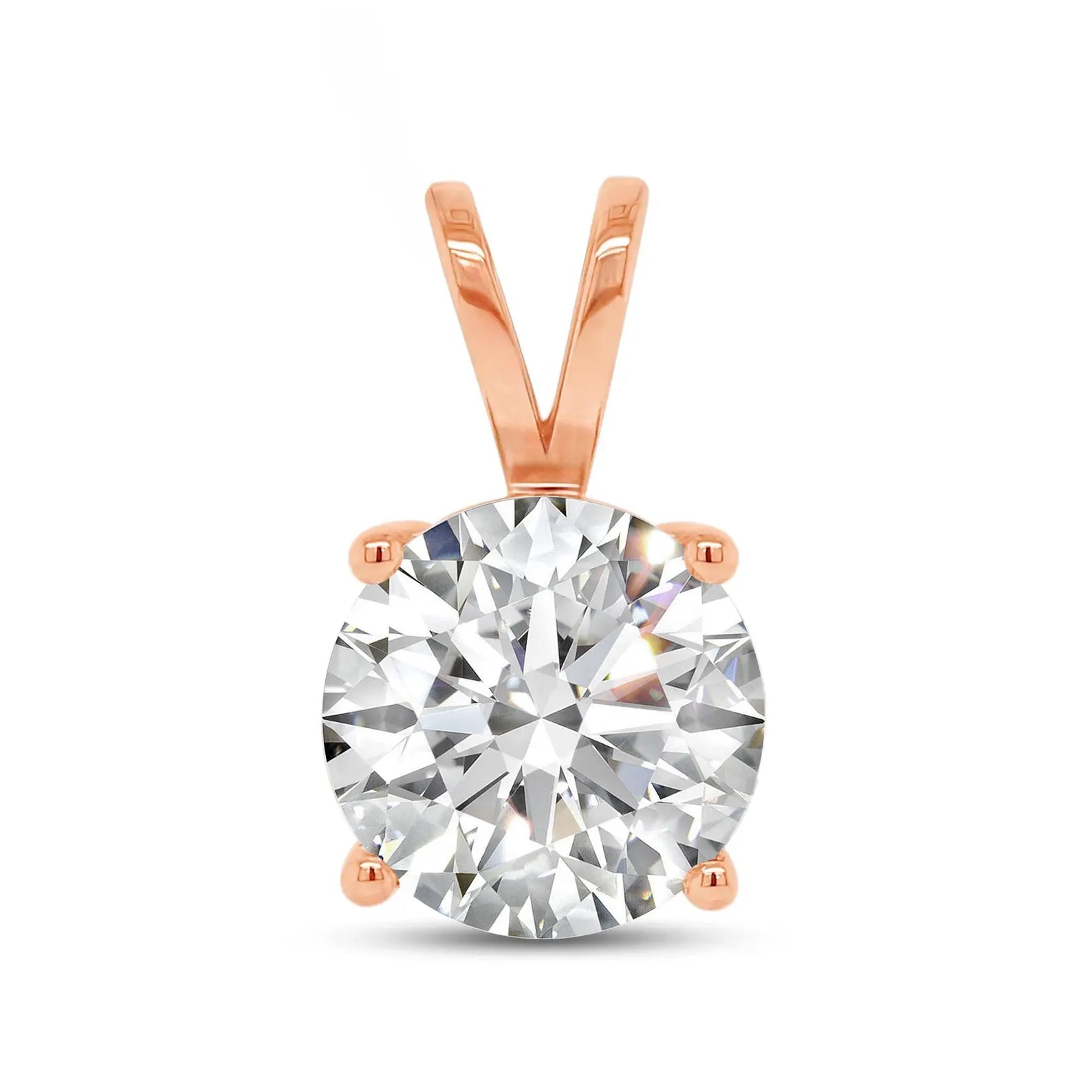 Round Diamond Classic Solitaire Pendant in Solid Gold IGI Certified Lab Grown Diamond Necklace Certified 4 Prong Dainty Minimalist Pendant Perfect Gift