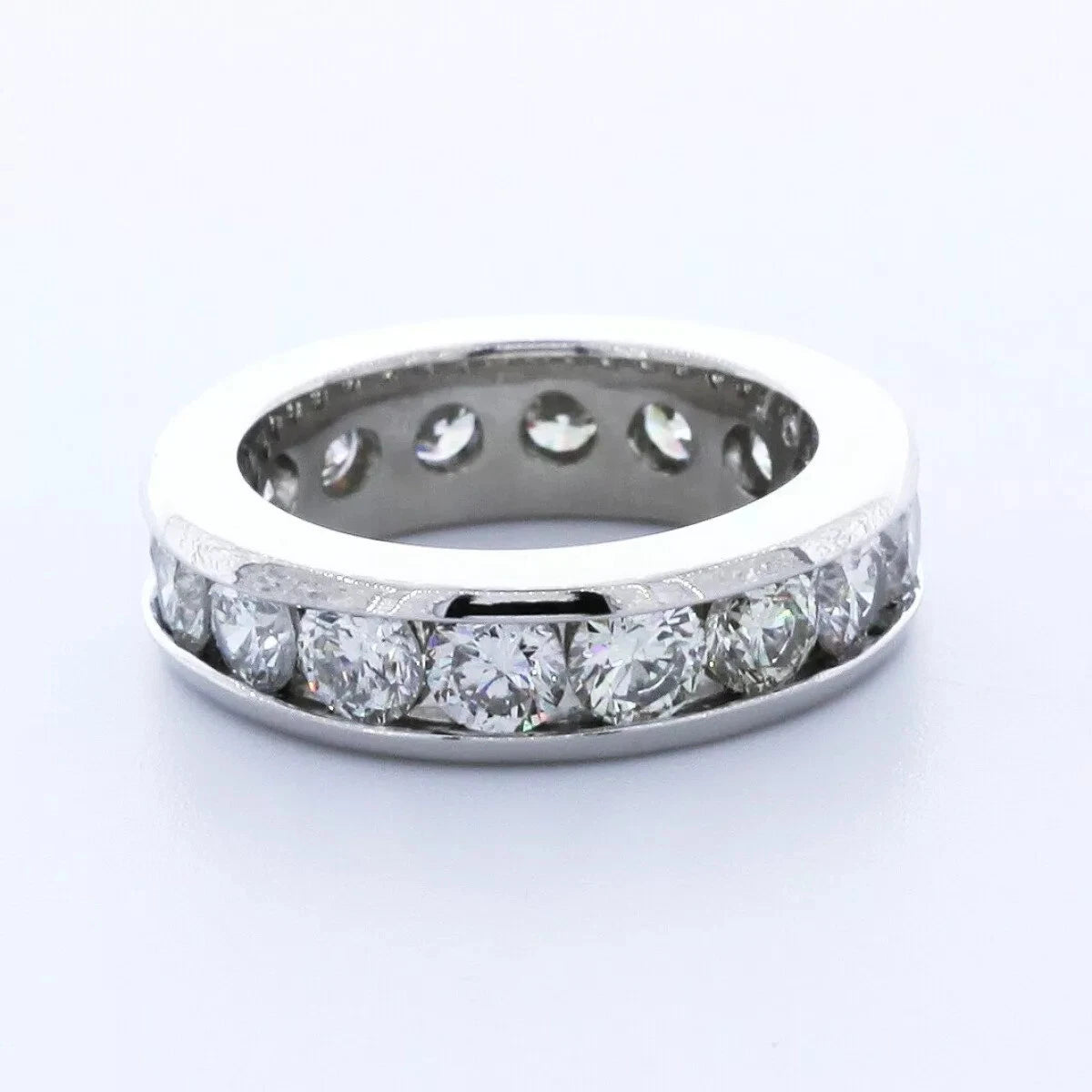 Round Brilliant Cut Lab Grown Diamond Channel Set Eternity Ring | Diamond Wedding Band | Full Eternity Band | Stackable Ring