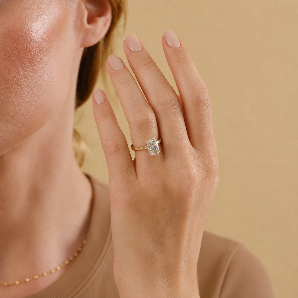 Radiant Cut Solitaire Engagement Ring, Classic Four Prong Ring, Minimalist Bridal Ring, Proposal Ring, Timeless Diamond Jewelry