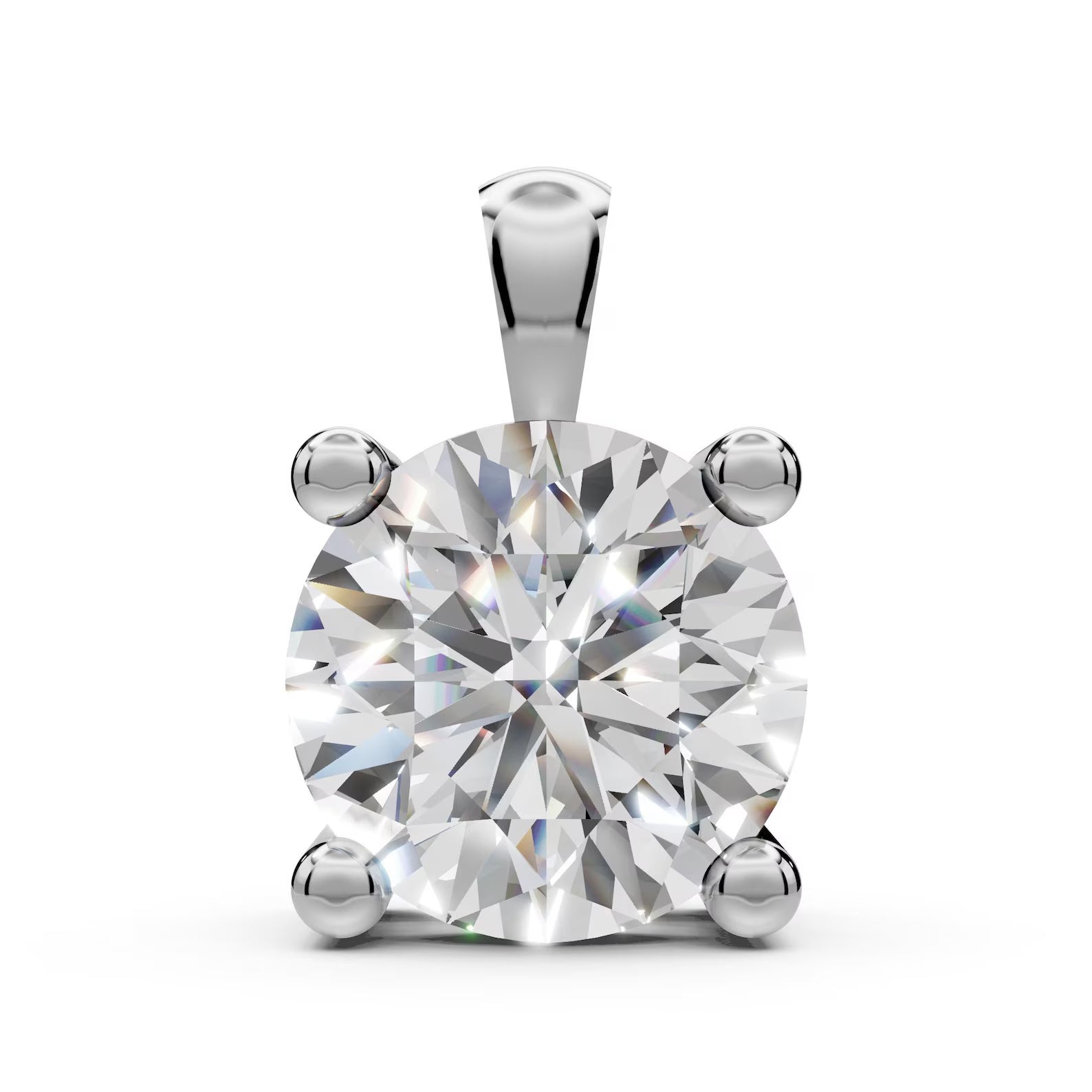 1 CT Round Brilliant Cut Lab Grown Diamond Solitaire Pendant, Yellow Gold Necklace, Minimalist Diamond Pendant Gift for Her