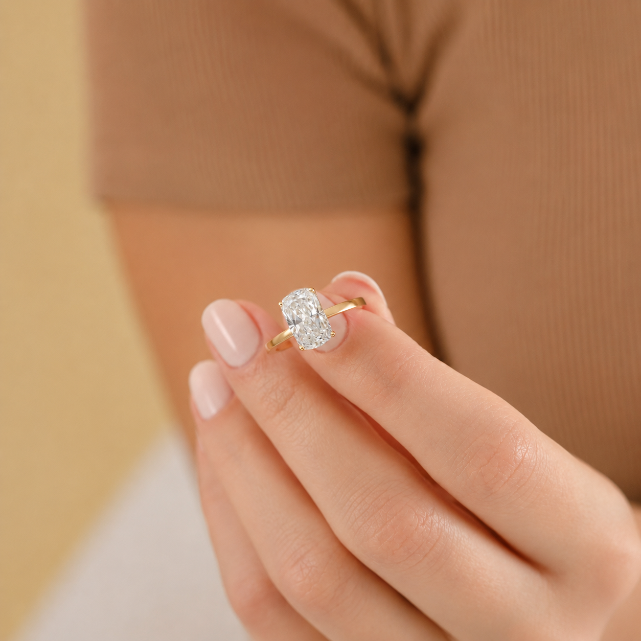 Radiant Cut Solitaire Engagement Ring, Classic Four Prong Ring, Minimalist Bridal Ring, Proposal Ring, Timeless Diamond Jewelry