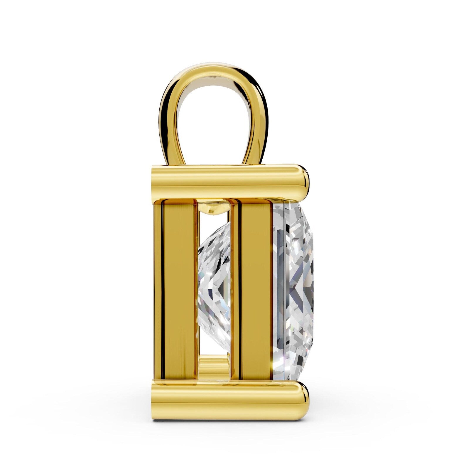 Princess Cut Lab Diamond Solitaire Pendant Bridesmaid Pendant Solid Gold Diamond Pendant Gift For Her