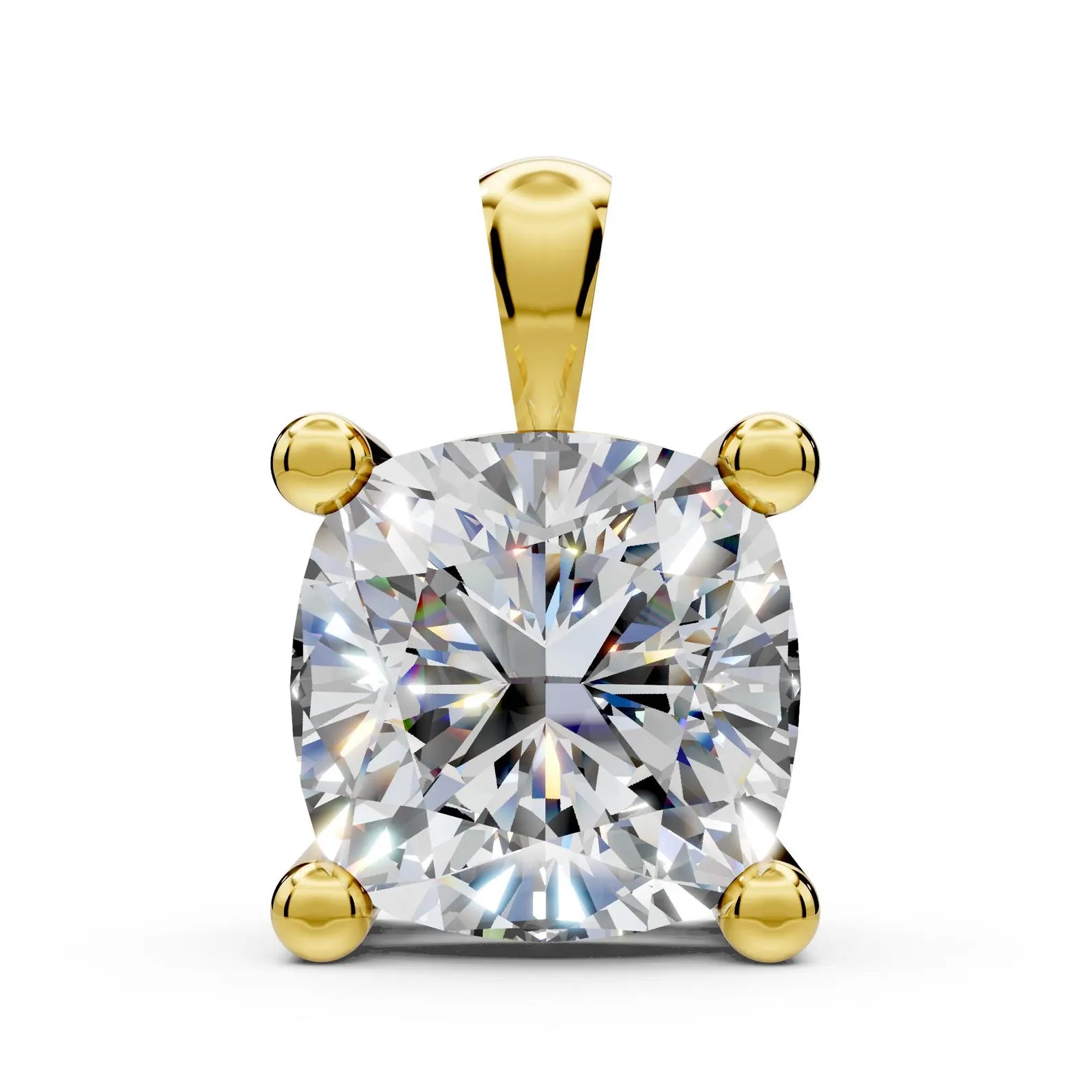 Cushion Cut Diamond Solitaire Pendant Lab Grown Diamond Bridesmaid Pendant Solid Gold Diamond Square Pendant