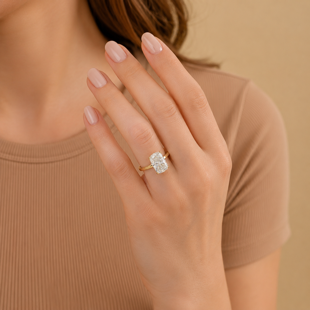 Radiant Cut Solitaire Engagement Ring, Classic Four Prong Ring, Minimalist Bridal Ring, Proposal Ring, Timeless Diamond Jewelry