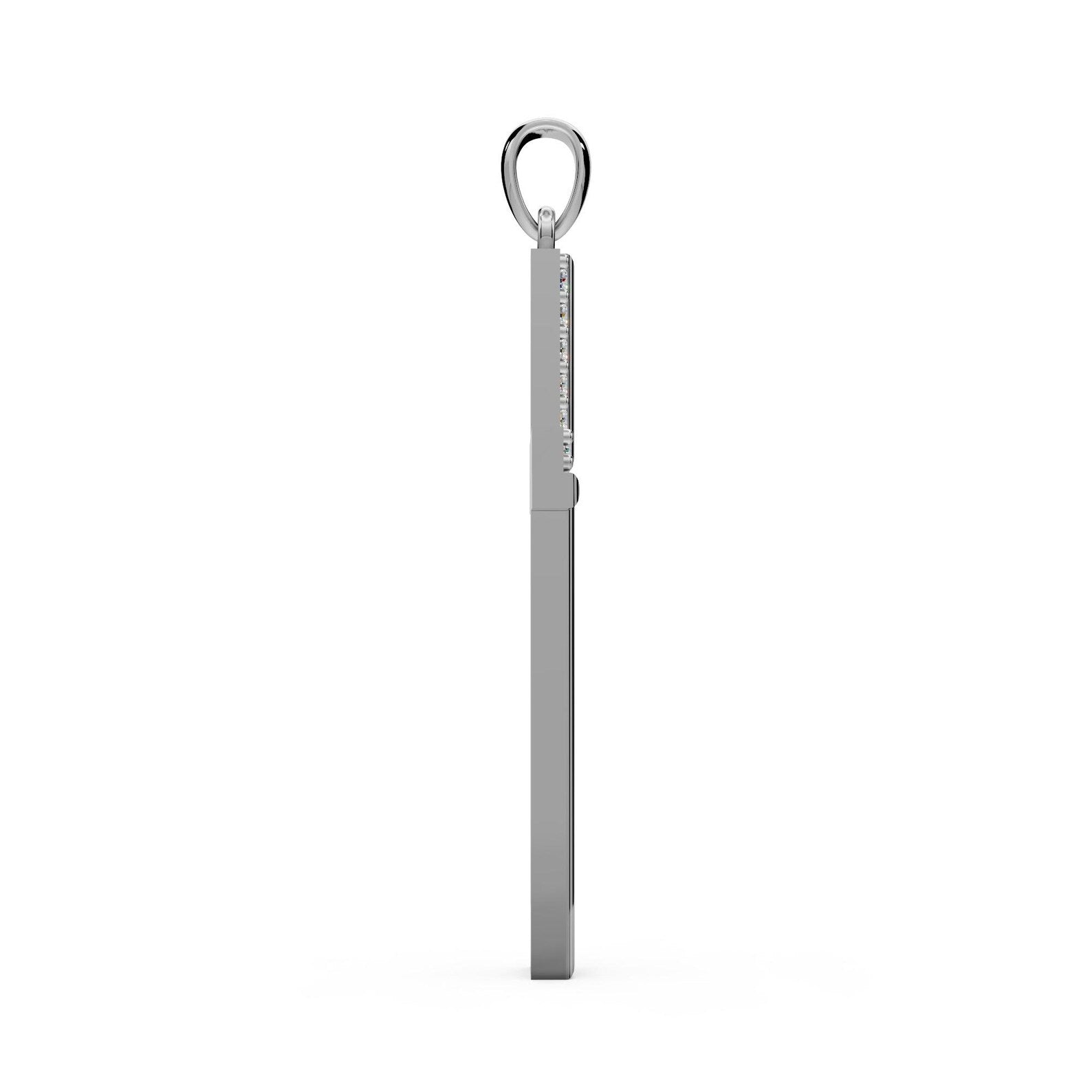 Diamond Cross Pendant White Gold Cross Necklace Lab Grown Diamond