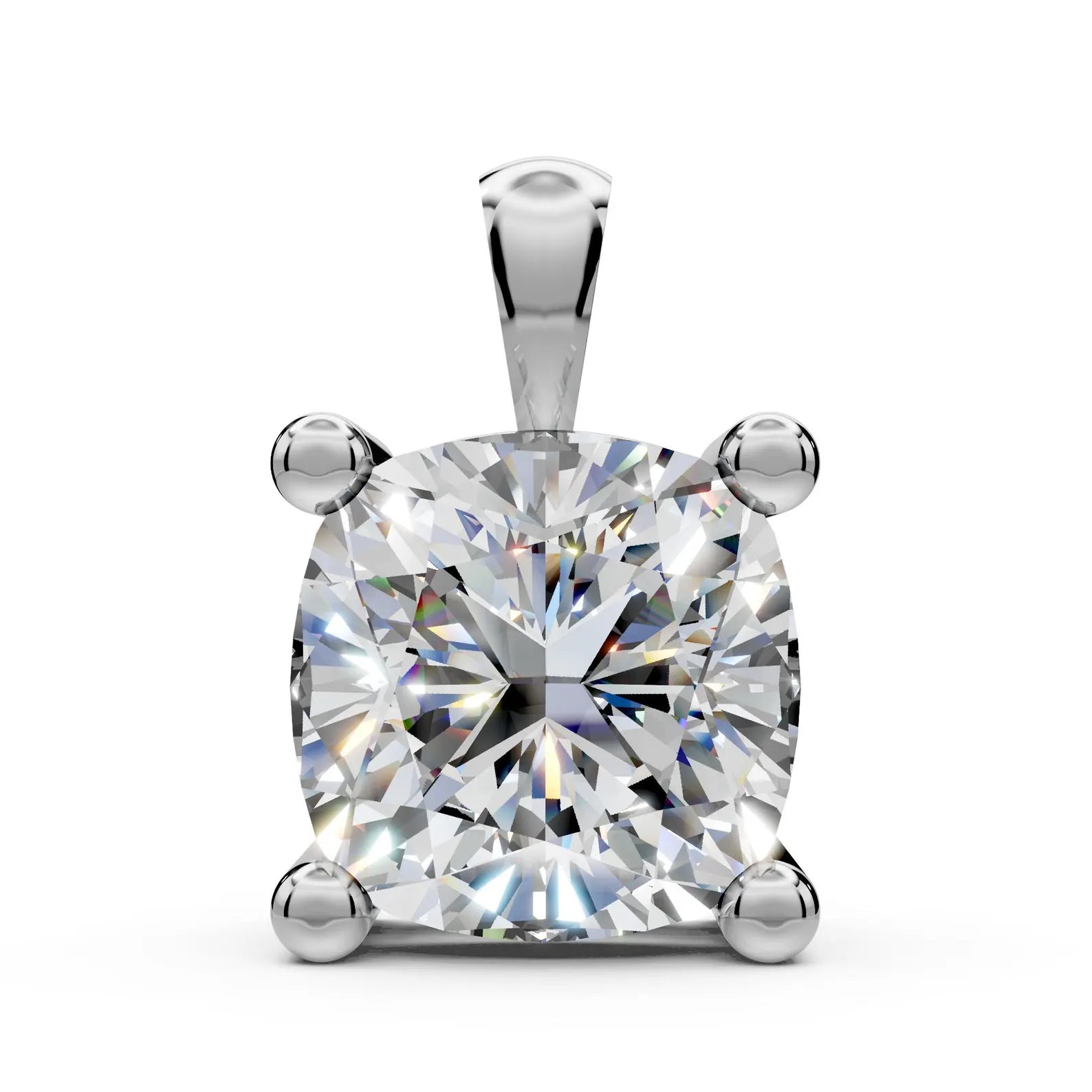 Cushion Cut Diamond Solitaire Pendant Lab Grown Diamond Bridesmaid Pendant Solid Gold Diamond Square Pendant