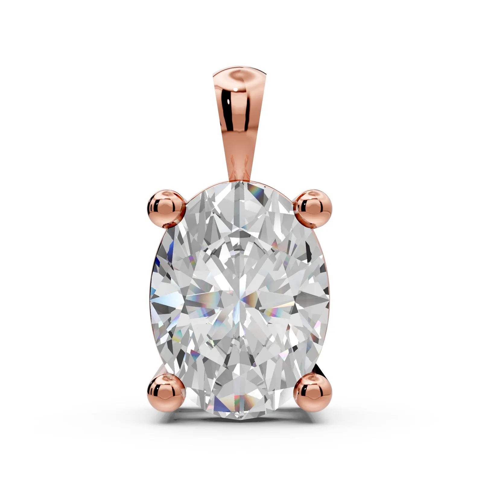 1 Ct Oval Lab Grown Diamond Pendant, Yellow Gold Solitaire Necklace, IGI Certified Diamond Pendant, Minimalist Gift for Her
