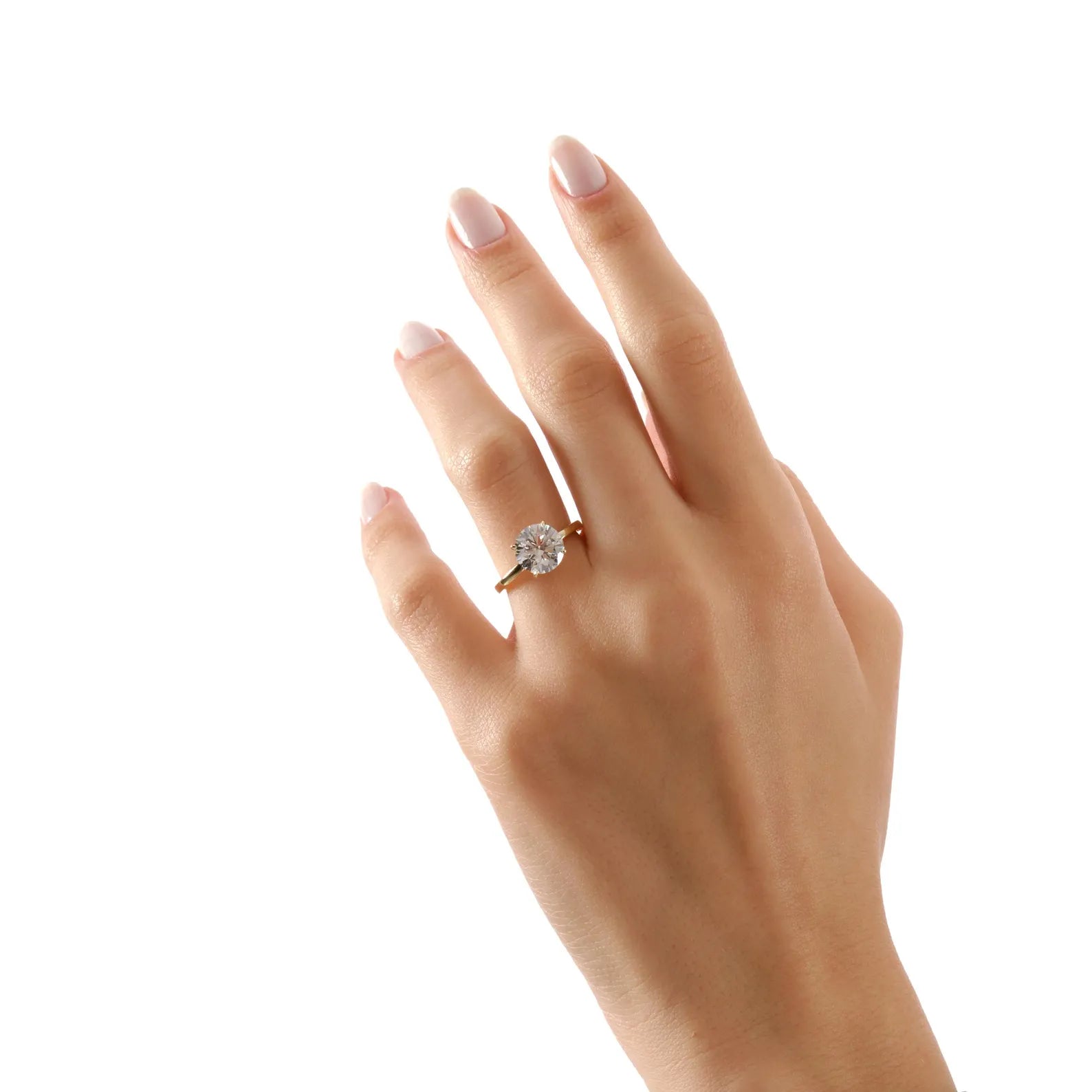 Round Cut Lab Grown Diamond Engagement Ring, Yellow Gold Solitaire Ring, IGI Certified Diamond , Proposal Ring, Round Cut Engagement Ring