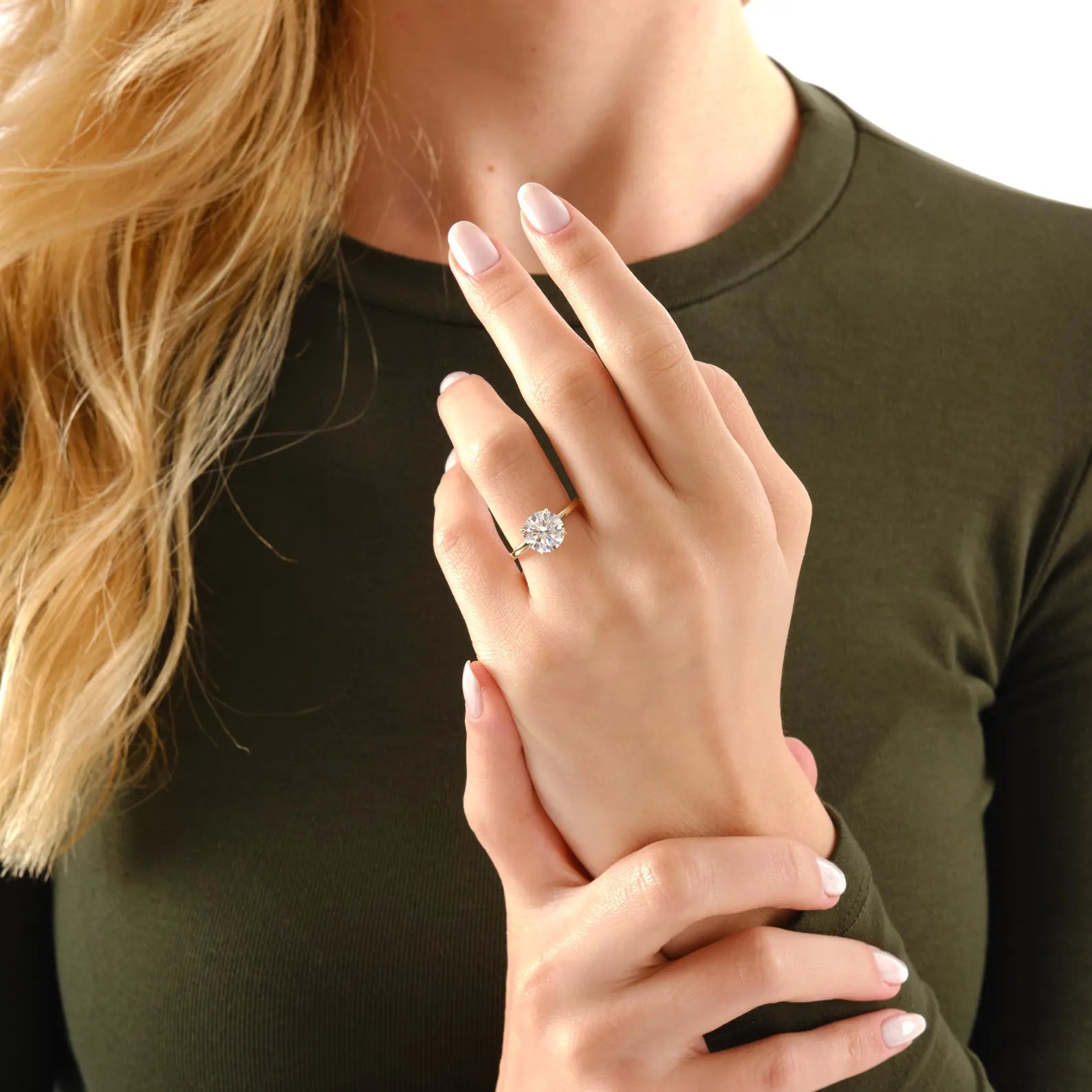 Round Cut Lab Grown Diamond Engagement Ring, Yellow Gold Solitaire Ring, IGI Certified Diamond , Proposal Ring, Round Cut Engagement Ring