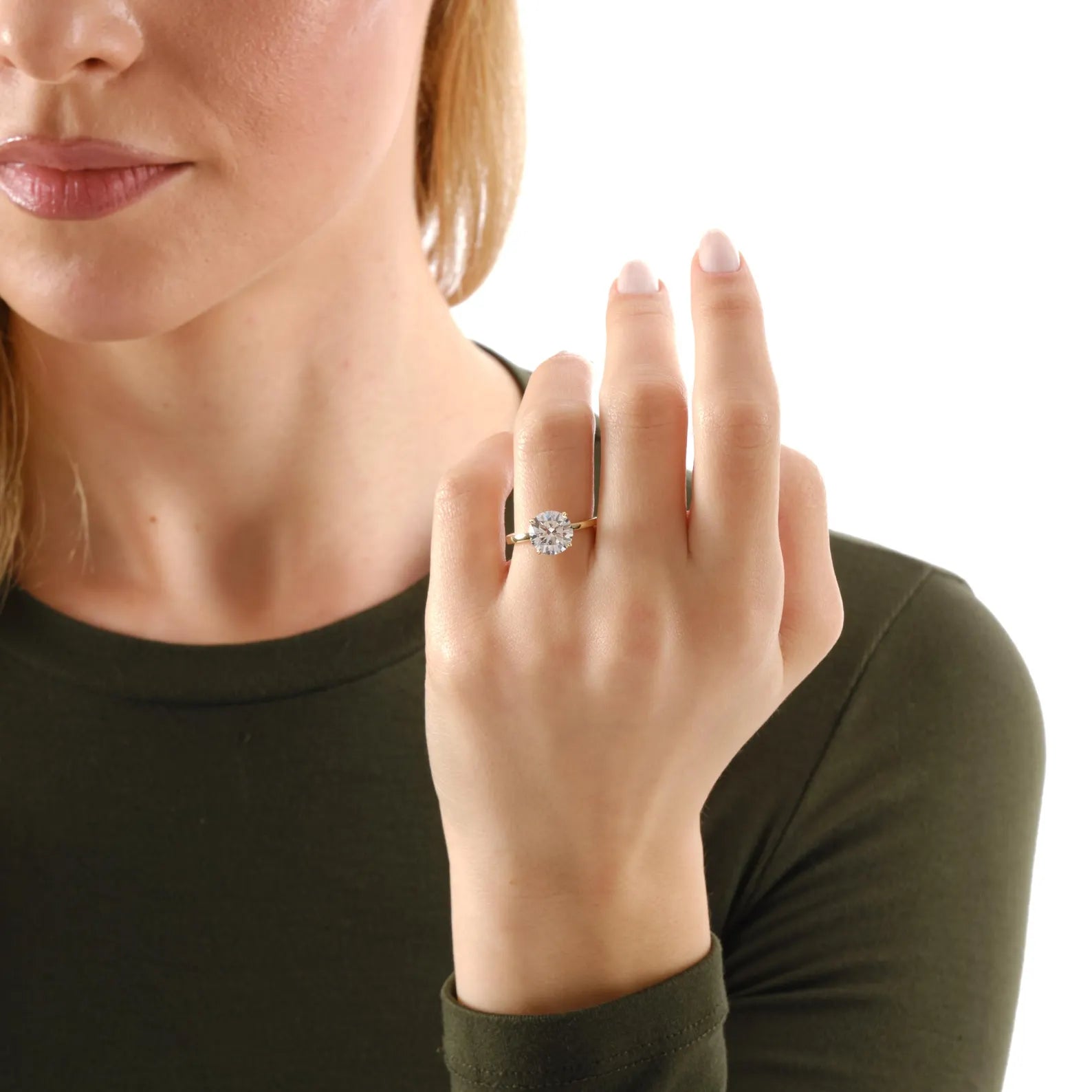 Round Cut Lab Grown Diamond Engagement Ring, Yellow Gold Solitaire Ring, IGI Certified Diamond , Proposal Ring, Round Cut Engagement Ring