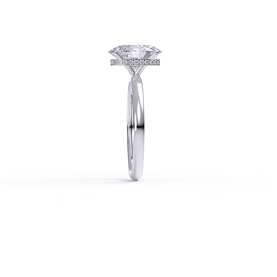 IGI Certified Oval Cut Lab-Grown Diamond Hidden Halo Engagement Ring