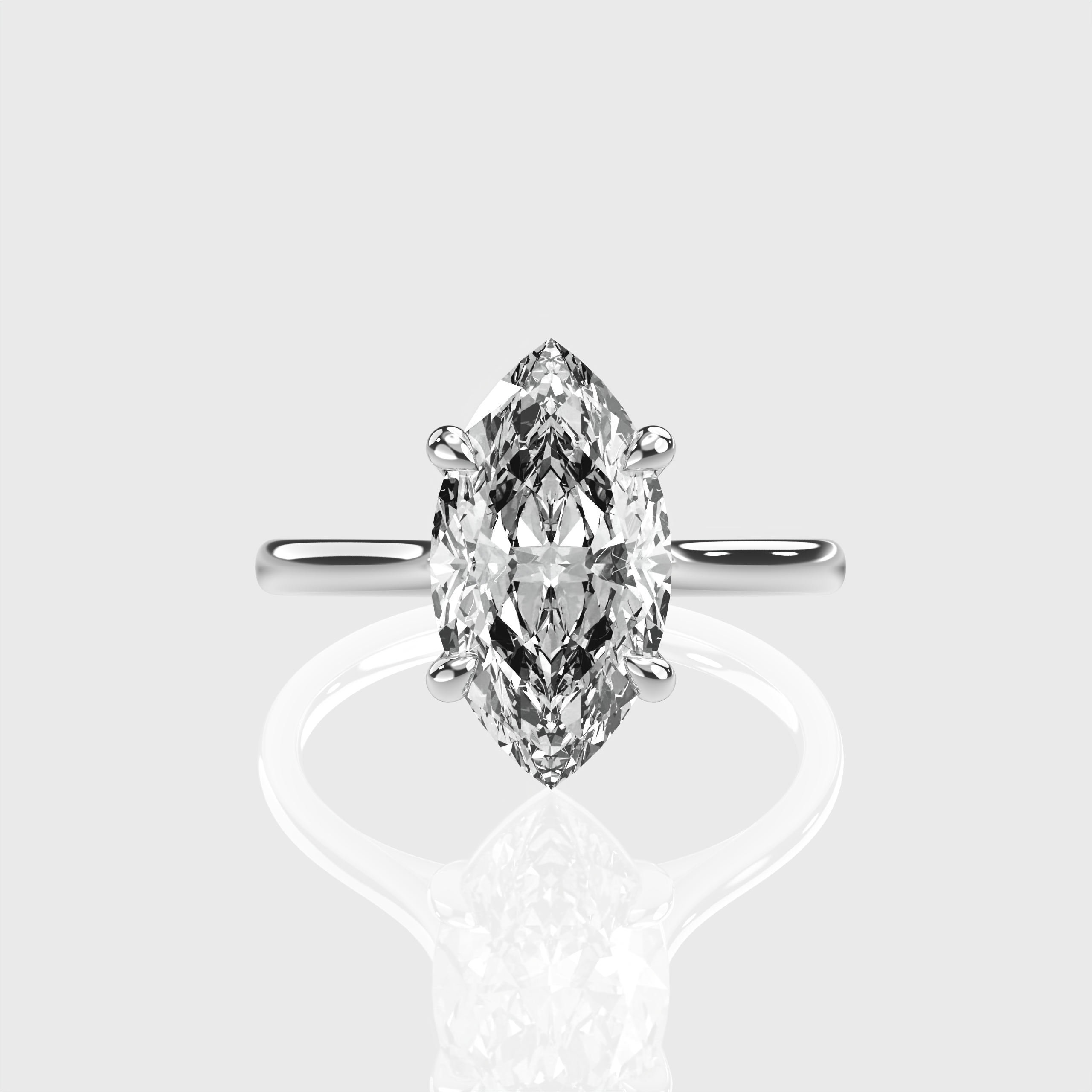 IGI Certified Marquise Lab Grown Diamond Classic Solitaire Engagement Ring