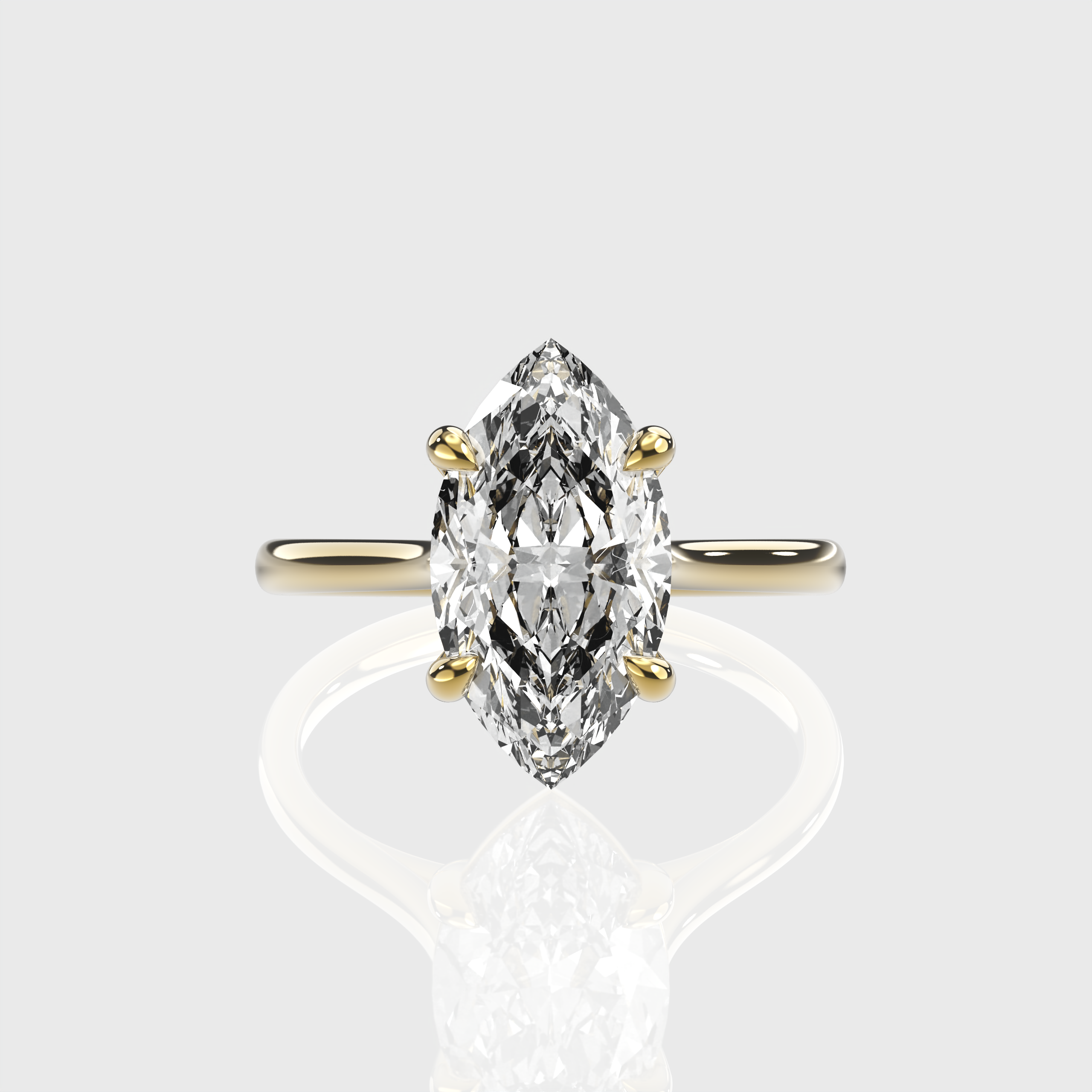 IGI Certified Marquise Lab Grown Diamond Classic Solitaire Engagement Ring
