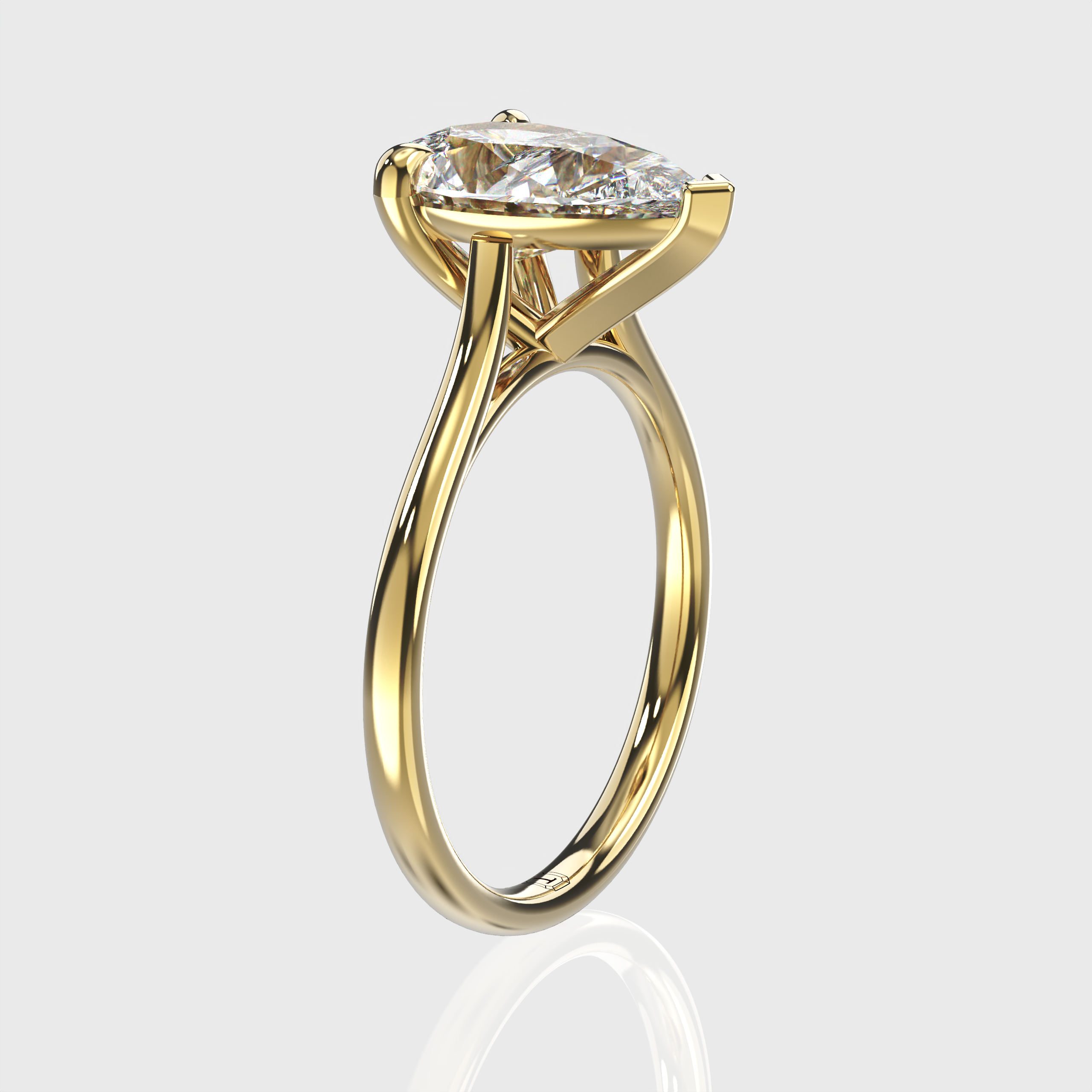 Elegant Classic Solitaire Pear-Cut Diamond Engagement Ring