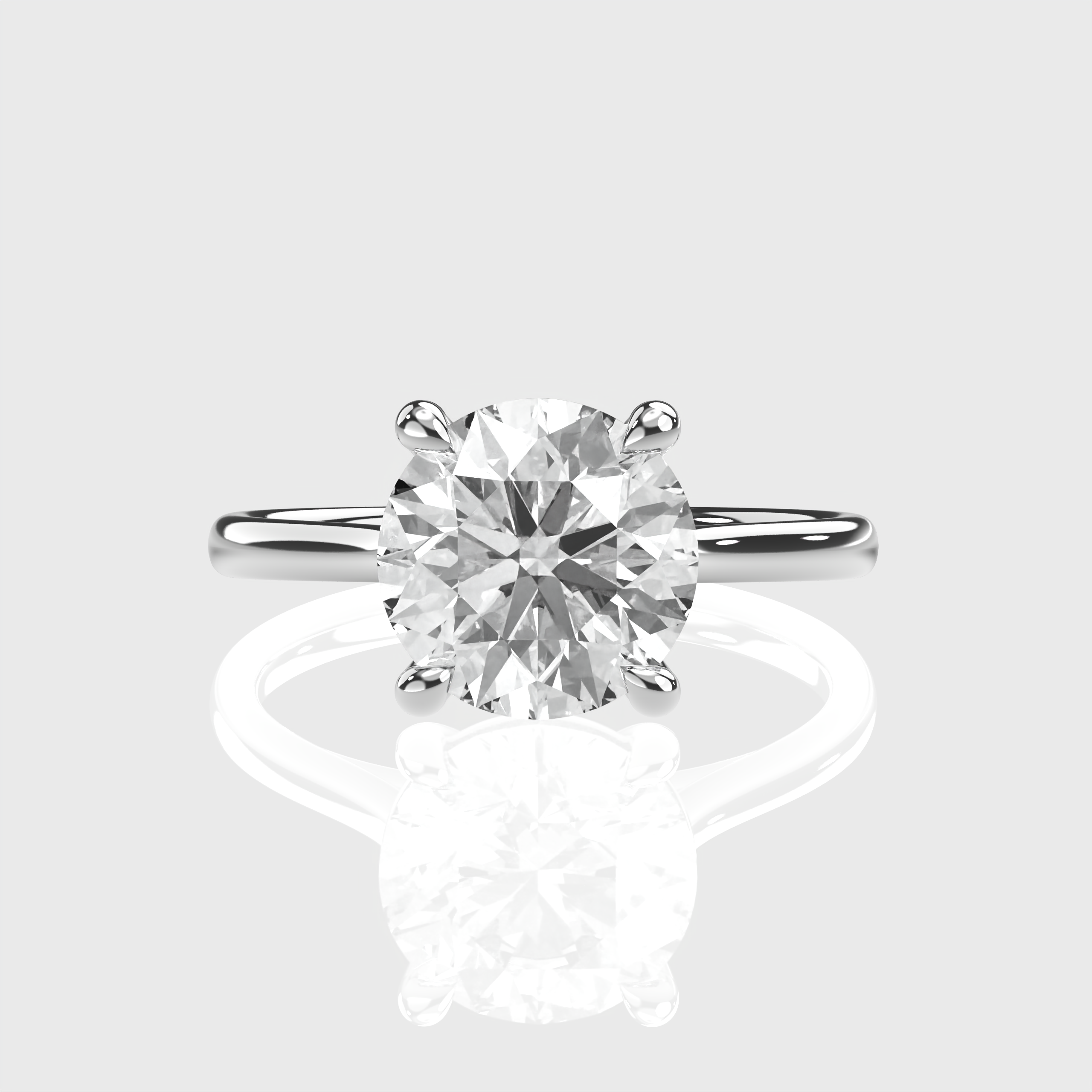 Classic Round Lab Grown Diamond Solitaire Engagement Ring