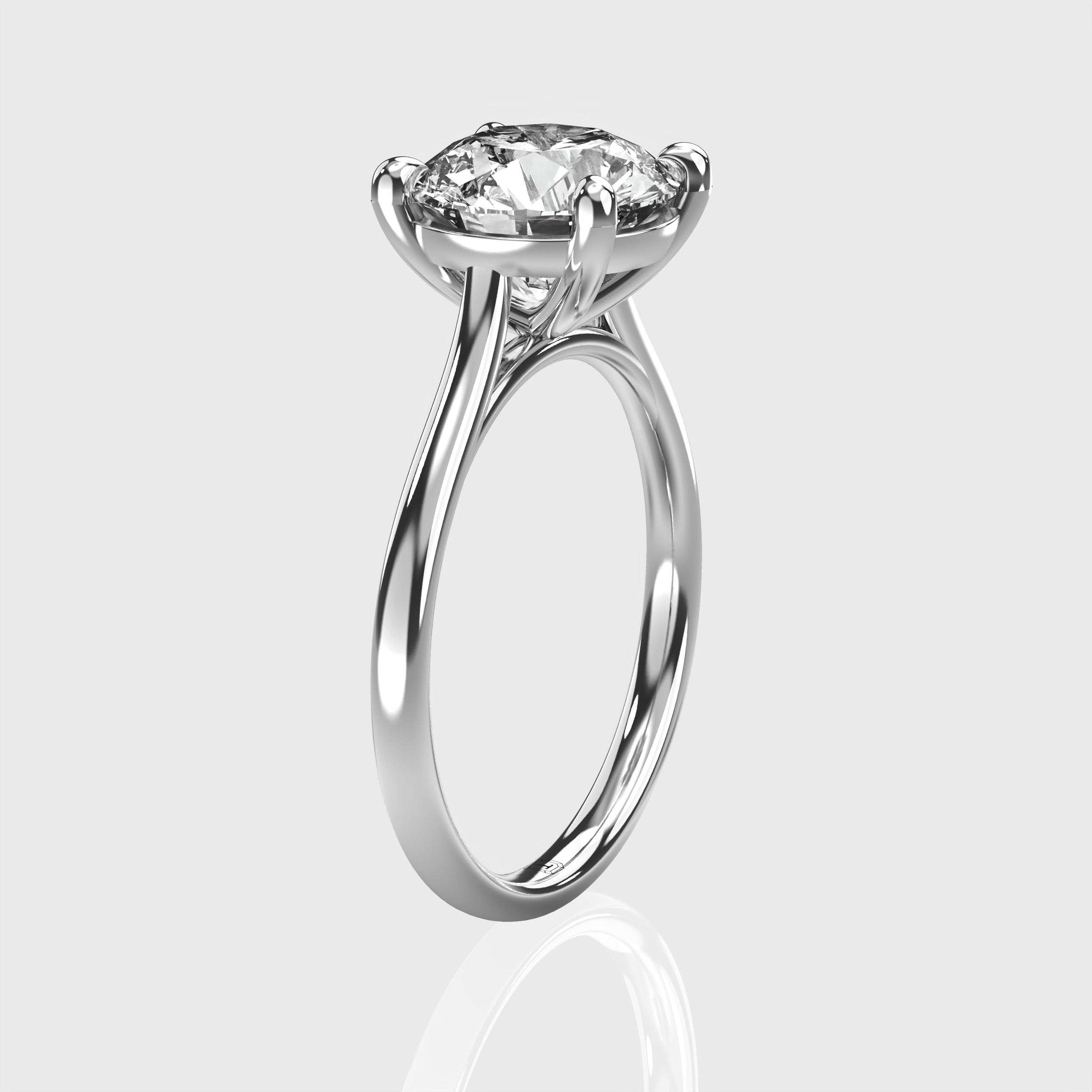 Classic Round Lab Grown Diamond Solitaire Engagement Ring