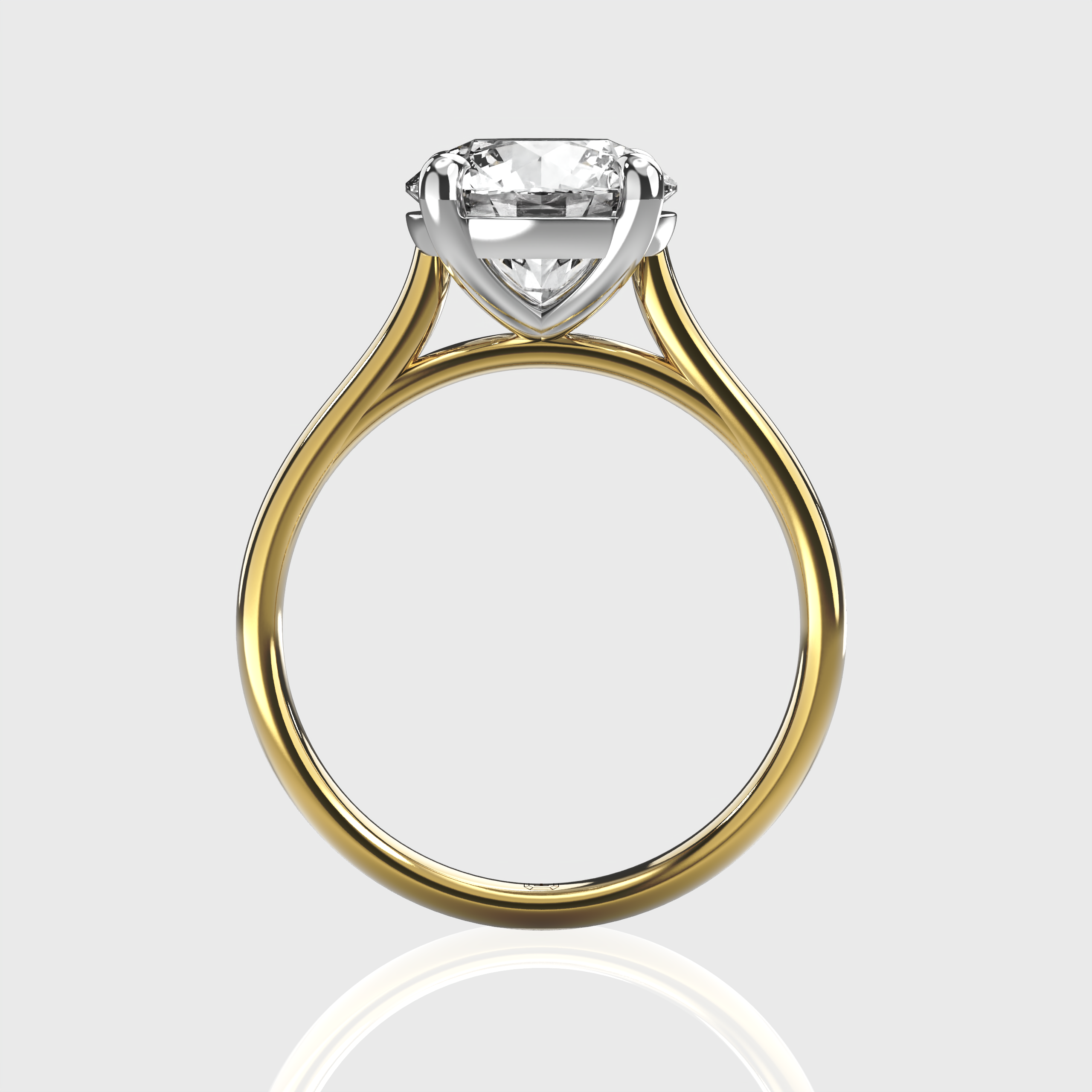 Classic Round Lab Grown Diamond Solitaire Two Tone Engagement Ring