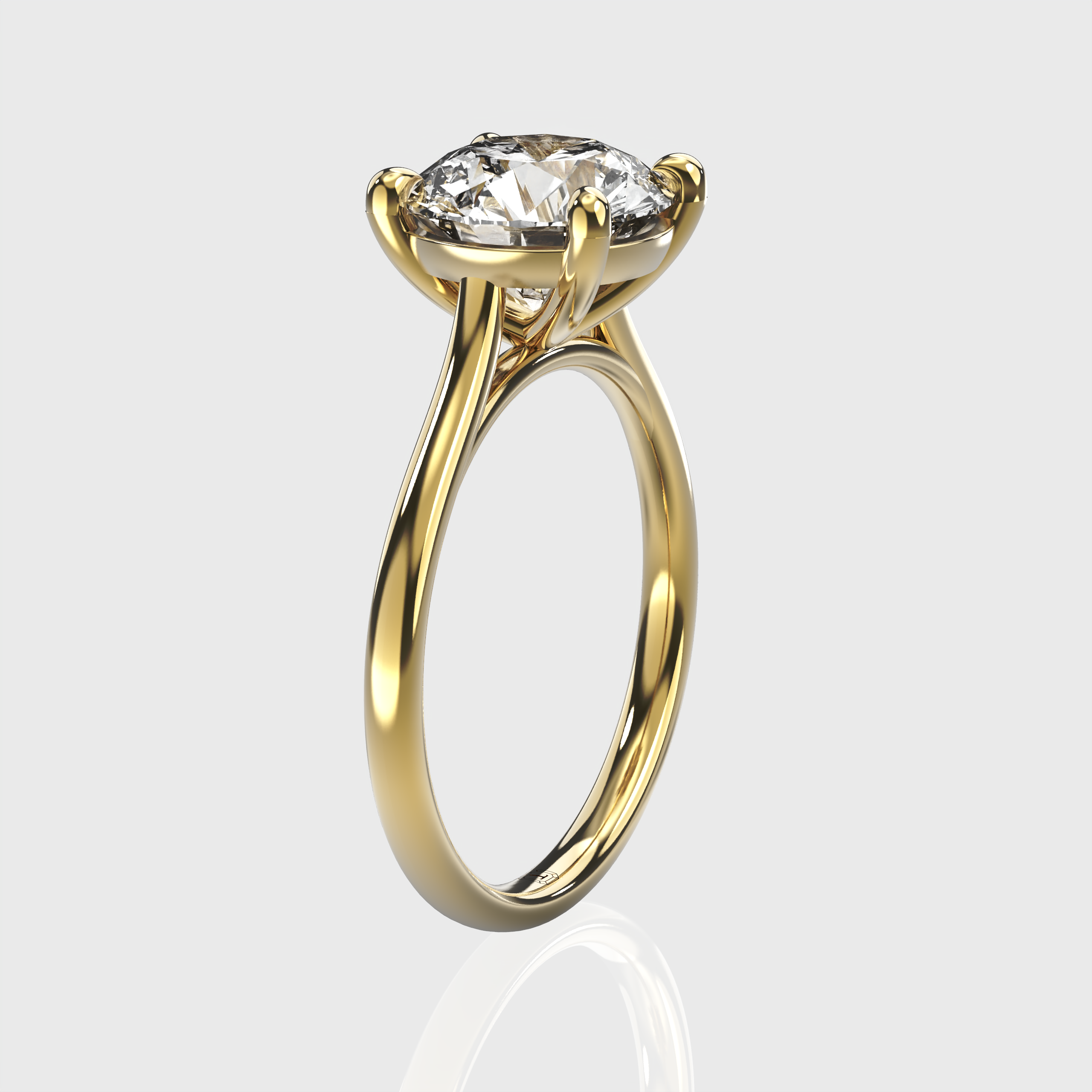 Classic Round Lab Grown Diamond Solitaire Engagement Ring